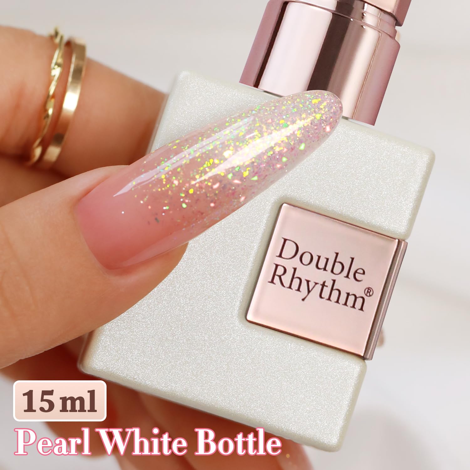 Double Rhythm 0.5Oz Glitter Gel Polish Shimmer Reflective Color for Nail Art Salon DIY Soak Off 15ml Nail Lamp Gel Polish at Home (Pink-B1161) : Beauty & Personal Care