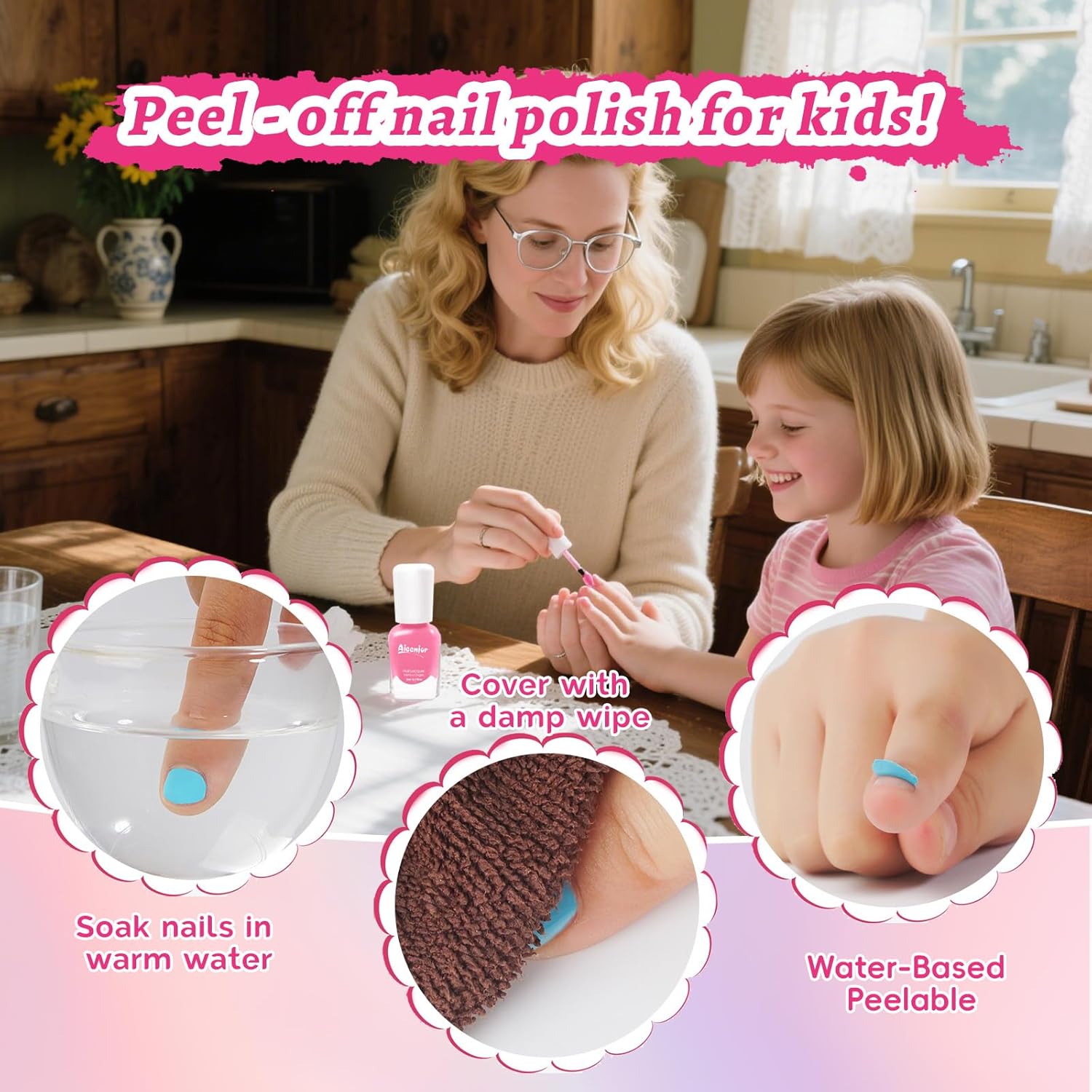 Aieenjor Quick Dry Kids Nail Polish Set. Non-Toxic Toddler Nail Polish. Water-Based Peelable Fingernail Polish for Kids. 6 Color Rainbow Nails Polish for Party. Holiday Favors : Beauty & Personal Care