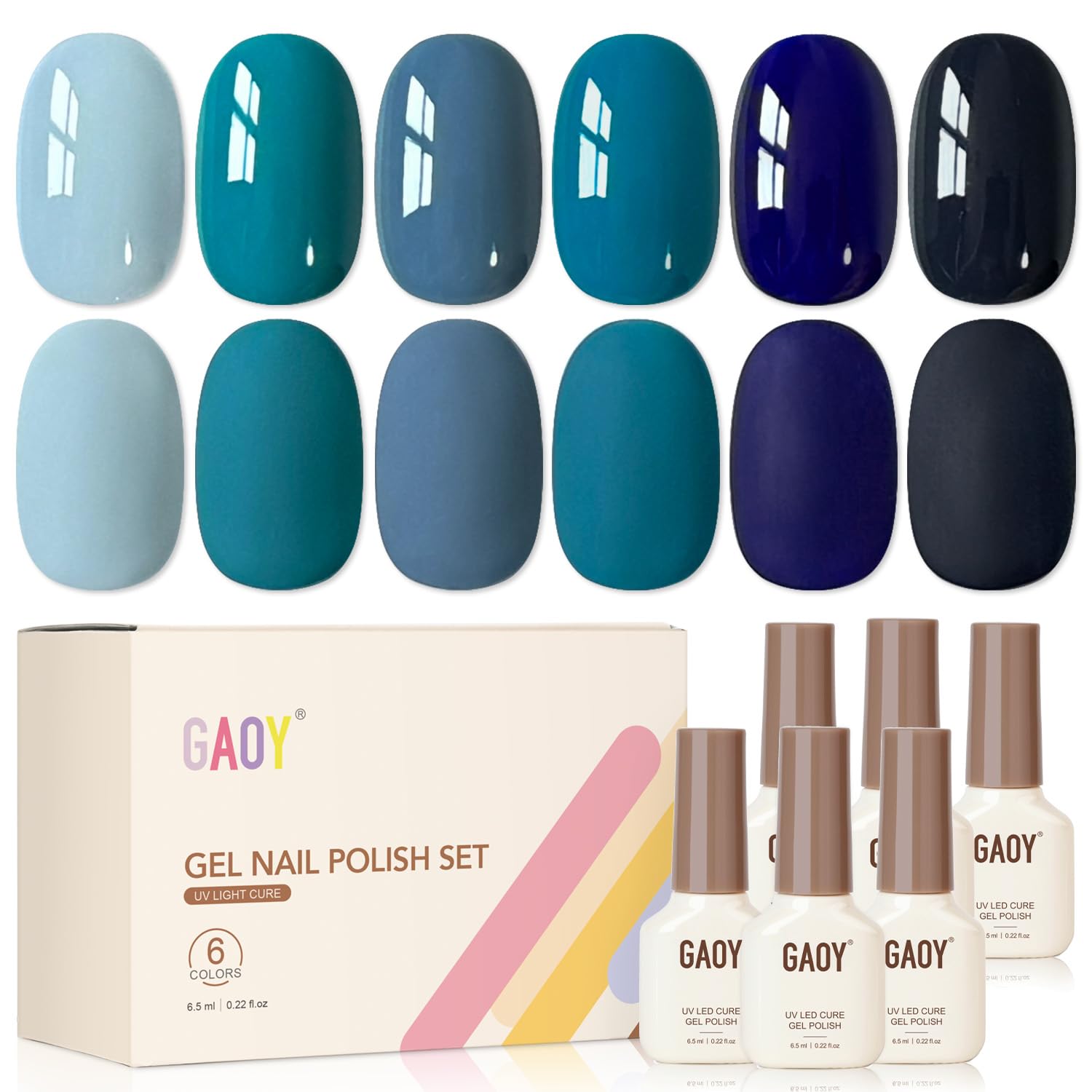 GAOY Nude Brown Gel Nail Polish Set. 6 Colors Beige Chocolate Caramel. UV Cure Gel for DIY Manicure at Home : Beauty & Personal Care