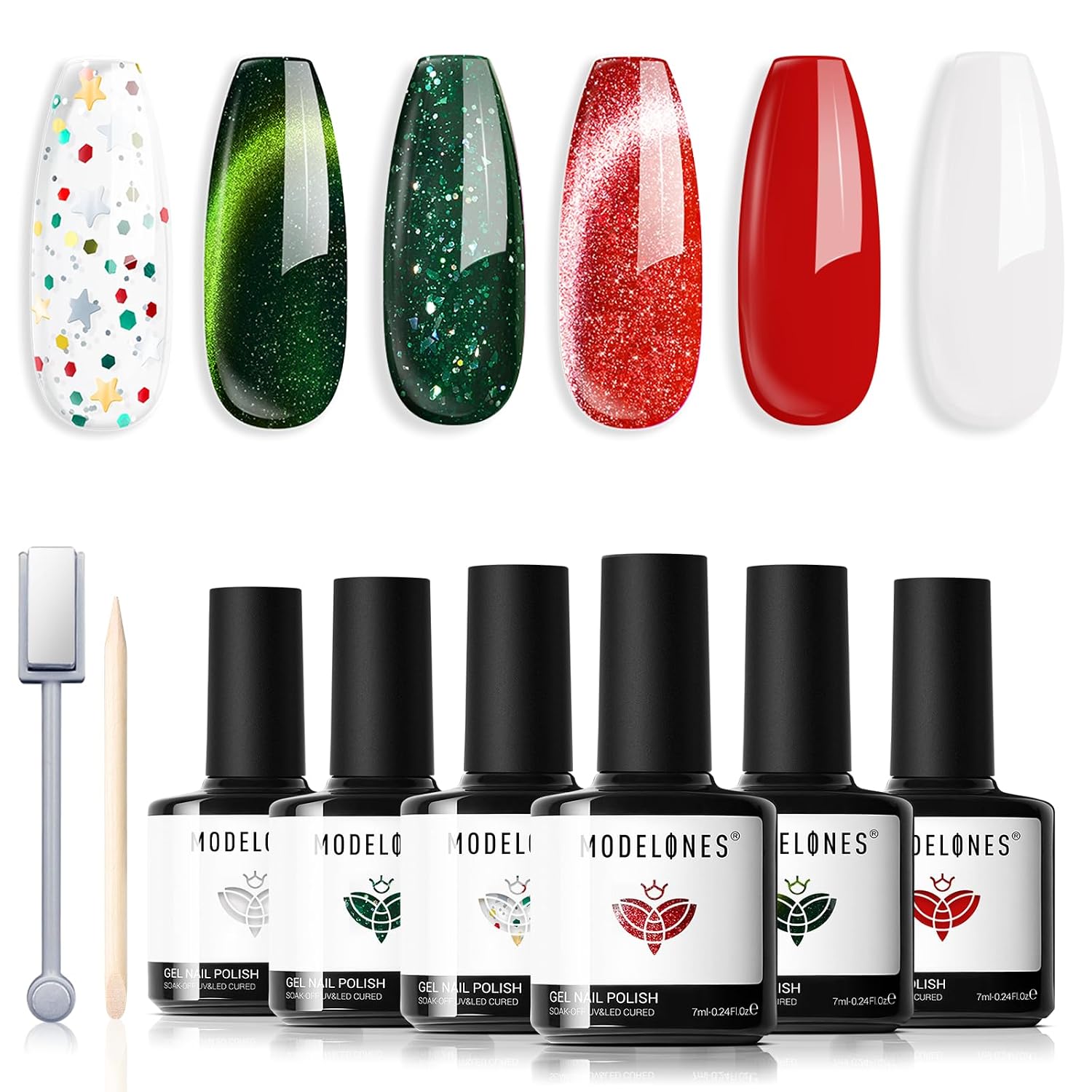 modelones Gel Nail Polish Set- 6 Colors 2026 Chameleon Aurora Shimmer Glitter Gel Polish Kit Blue Green Purple Nail Gel Polish Soak Off LED Nail Lamp Nail Art Gel Kit DIY Salon Gift : Beauty & Personal Care