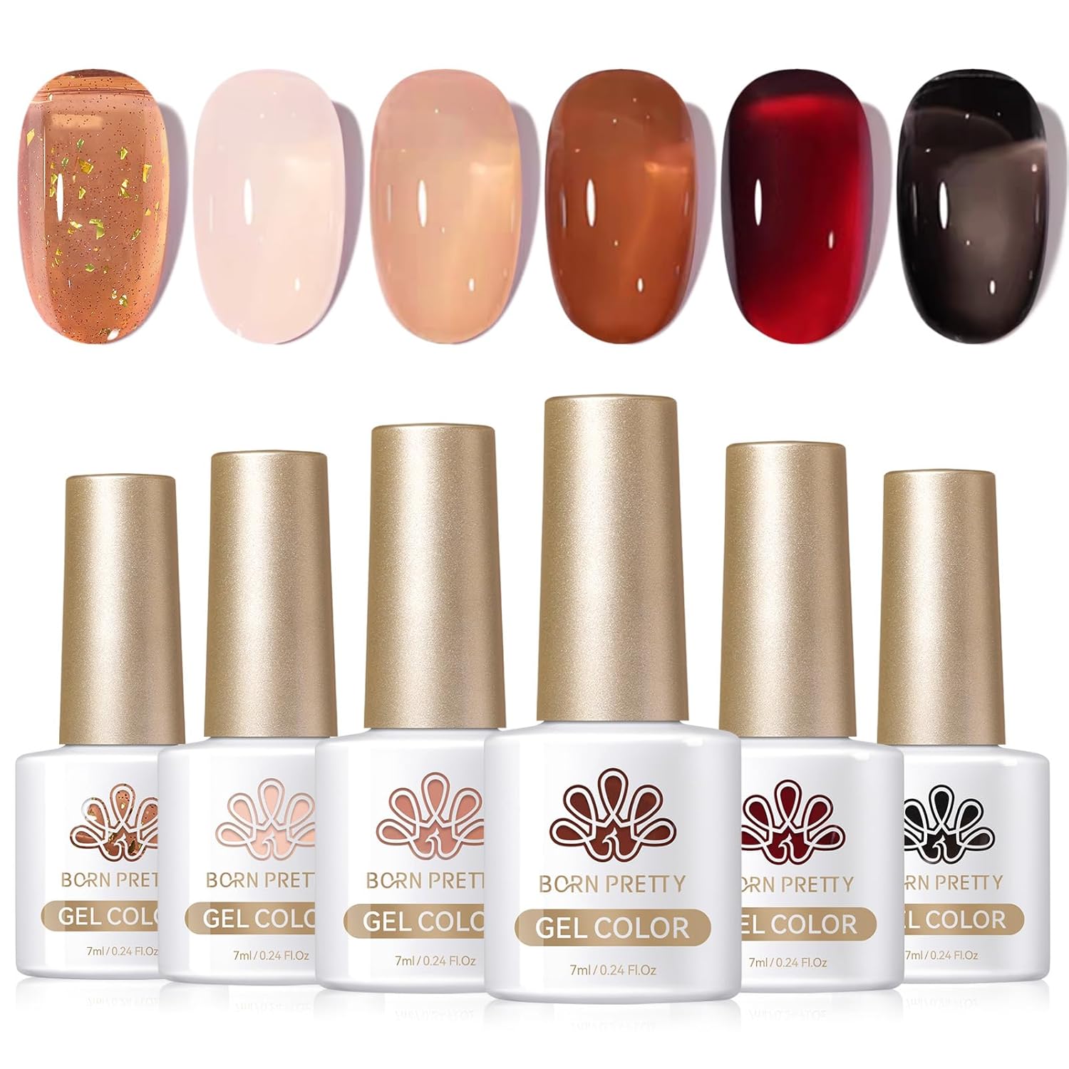 Born Pretty Pastel Gel Nail Polish Set Spring Summer Gel Polish Macaron Candy Sweet Color Gel Polish Easter Soft Pink Yellow Purple Blue Green Colors Collection Nail Art Gift Box 7ML 6PCS : Beauty & Personal Care