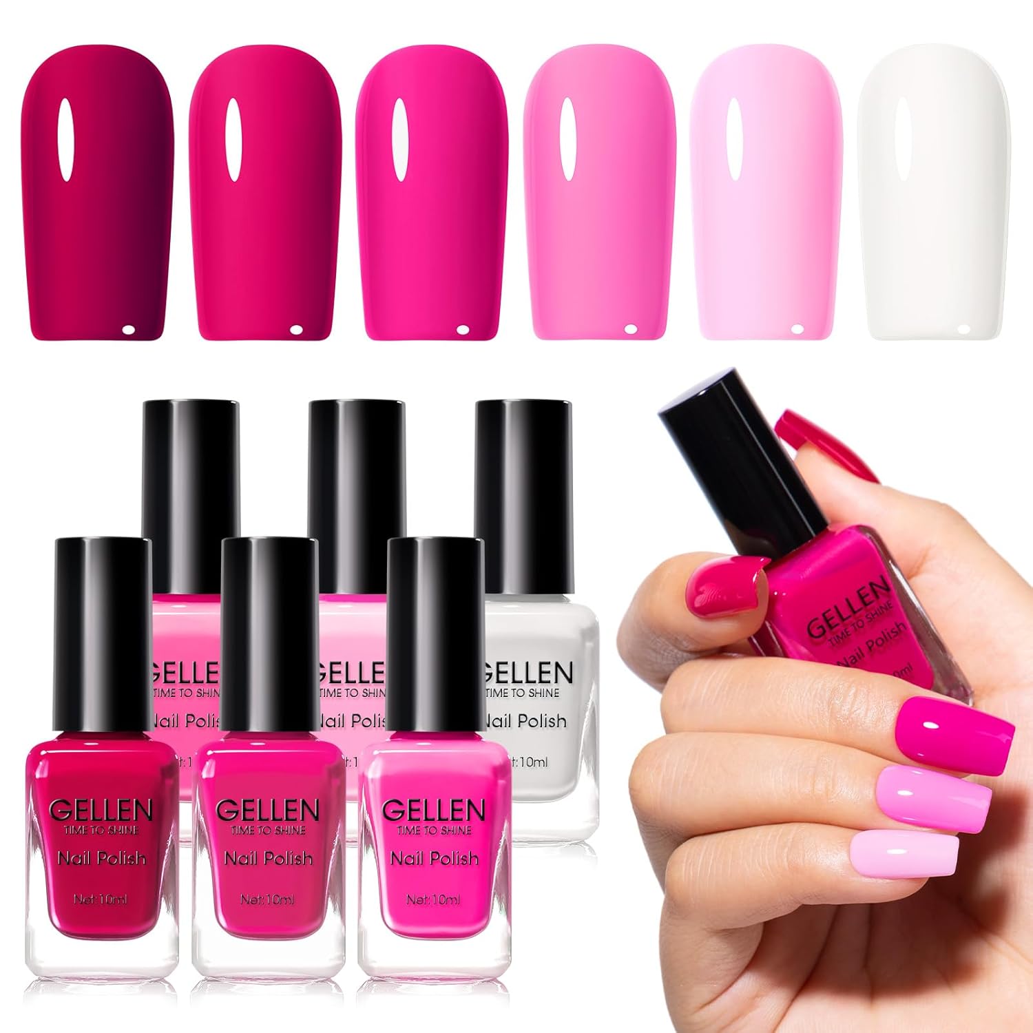 GELLEN Nail Polish Neutral Earth Tones. Nude Dusty Rose Fall Winter Air Dry Regular Nail Polish 6-color Set for Finger Toe Nails Home Salon All Seasons. Not UV Gel. Hema Free. Non Toxic. TPO Free : Beauty & Personal Care