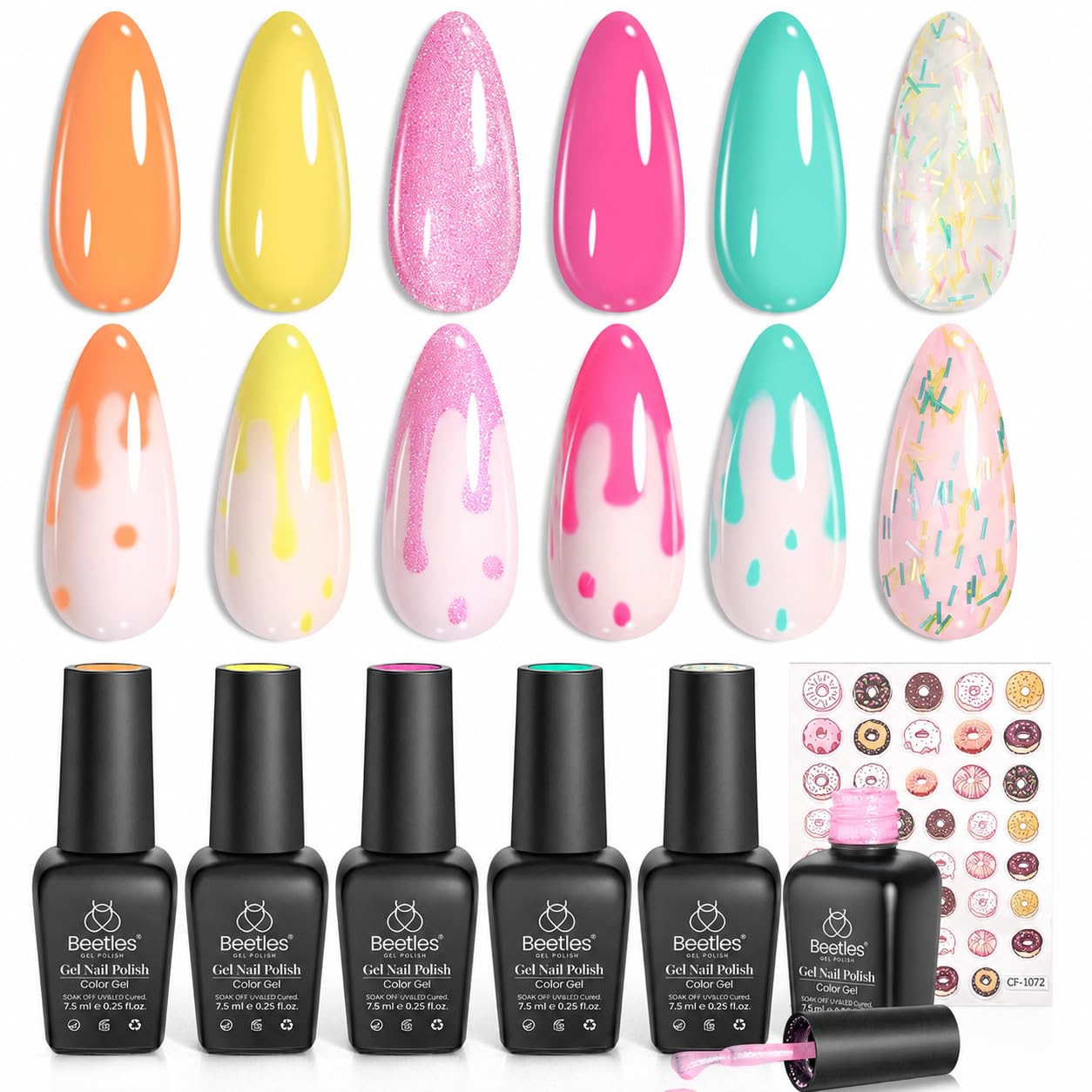 beetles Gel Polish Whispers of Love Jelly Gel Nail Polish Set - 6 Colors Milky White Nude Pink Neutral Sheer Translucent Soak Off UV Gel Nail Kit. Nail Concealer for Salon DIY Manicure Gift Women : Beauty & Personal Care