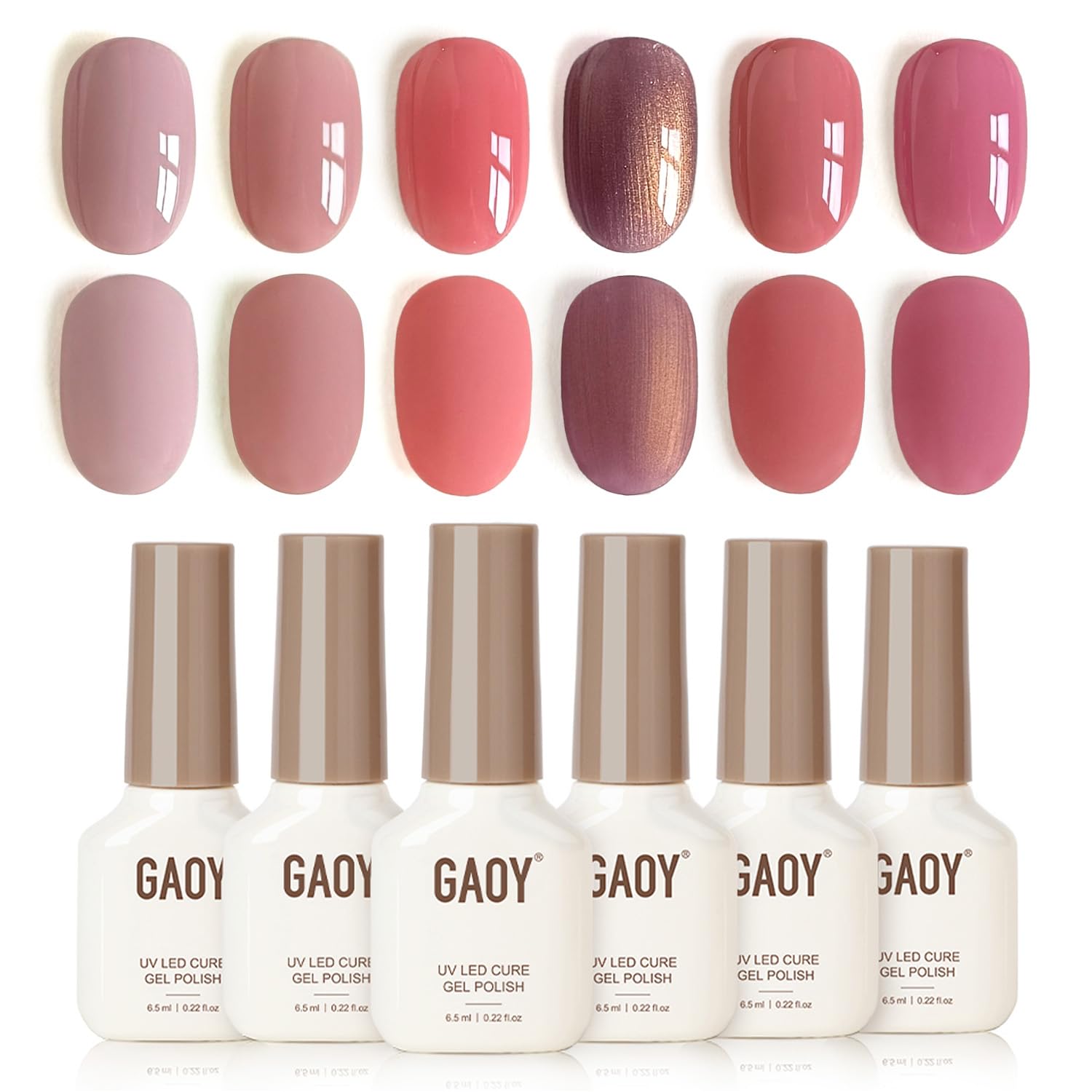 GAOY Rose Garden Jelly Gel Nail Polish of 6 Transparent Nude Red Pink Brown Colors Sheer Gel Polish Kit for Salon Manicure and Nail Art DIY at Home : Beauty & Personal Care