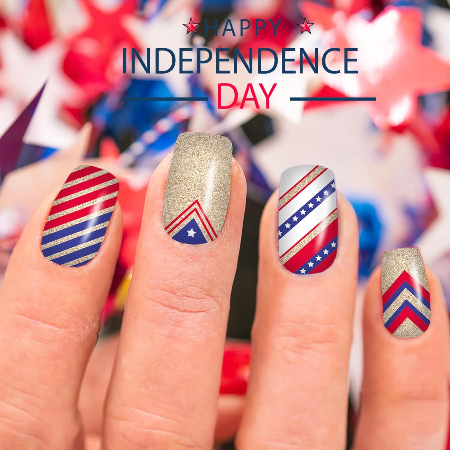 12 Sheets 4th of July Nail Wraps Stickers. Independence Day Full Nail Polish Strips. Memorial Day DIY Self-Adhesive Nail Art Decals Patriotic American Flag Pattern Decor with 2 Piece Nail Files : Beauty & Personal Care