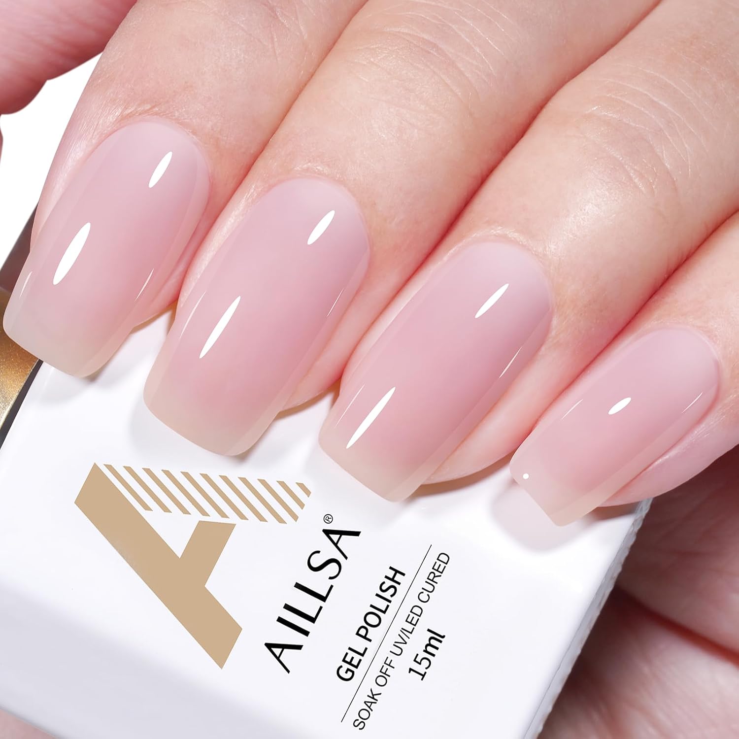 AILLSA Gel Nail Polish Nude Pink Gel Polish Sheer Neutral Color Jelly Gels Nail Polish Natural Translucent Soak Off U V Nails for Nail Art French Manicure at Home 0.51 Fl Oz /GB49 : Beauty & Personal Care