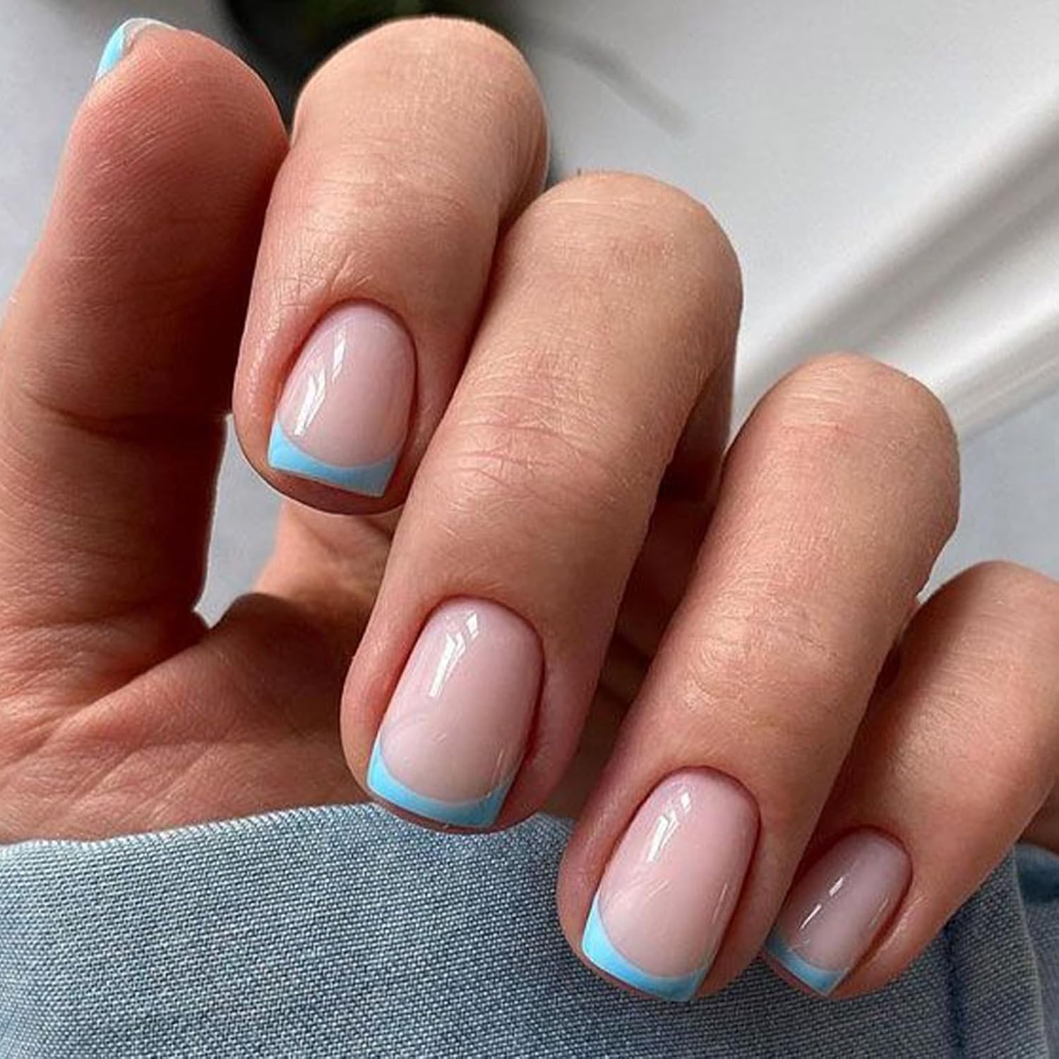 Modelones Press on Nails Short. Oval Spring Fake Nails. Reusable Nail Kit with Nail Glue Adhesive Tabs Mini Nail File. Nails Press Ons 32Pcs 16Sizes. Women Girl Gift. Pink Ombre : Beauty & Personal Care