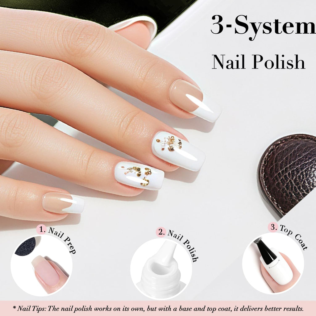 AZUREBEAUTY Warm White Nail Polish | Quick Dry. Long-Lasting. Natural Glossy Finish for DIY Manicure & Nail Art. Salon Quality for Women : Beauty & Personal Care