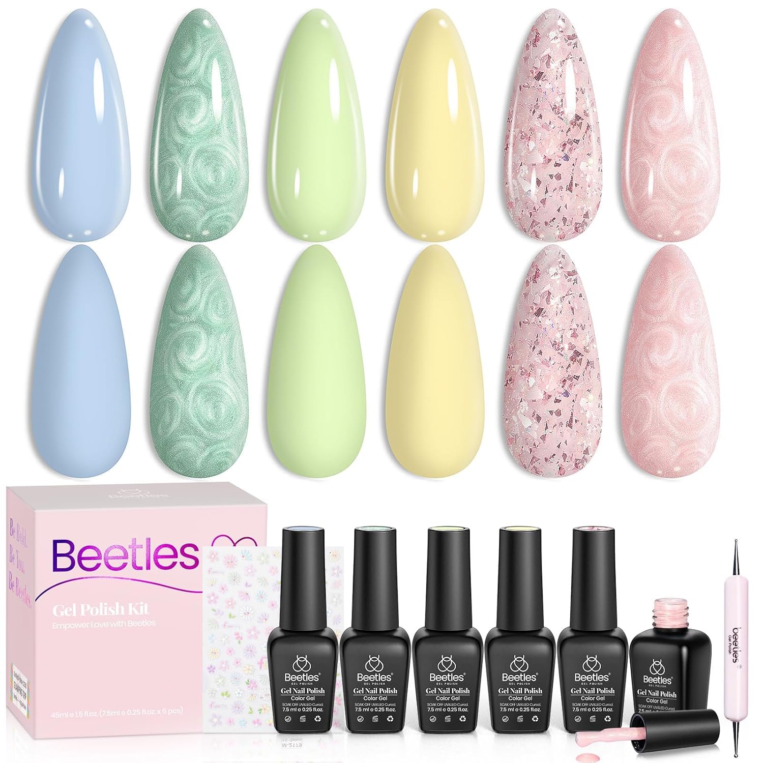 Beetles Nude Gel Nail Polish Set - 6 Colors Nude Pink Brown Neutral Jelly Gel Polish Kit Sheer Translucent Effect Soak Off UV Nail Art Design Drunken Rose Collection Manicure Gift for Women : Beauty & Personal Care