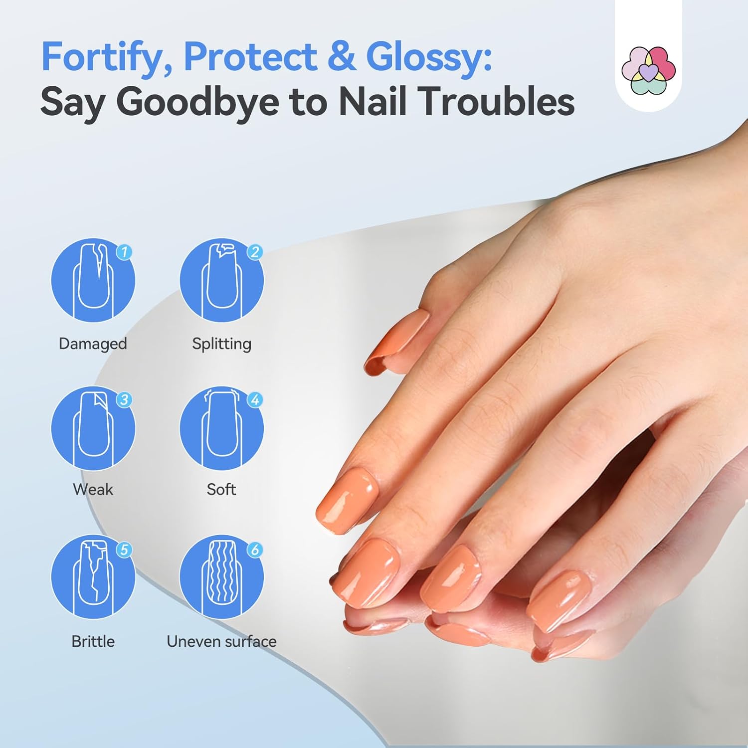 SAVILAND 3-in-1 Base & Top Coat & Nail Strengthener: 15ml Quick Air Dry Clear Nail Polish Nail Strengthener and Growth for Damaged Nails Nail Treatment Glossy Regular Nail Lacquer Women Gift : Beauty & Personal Care