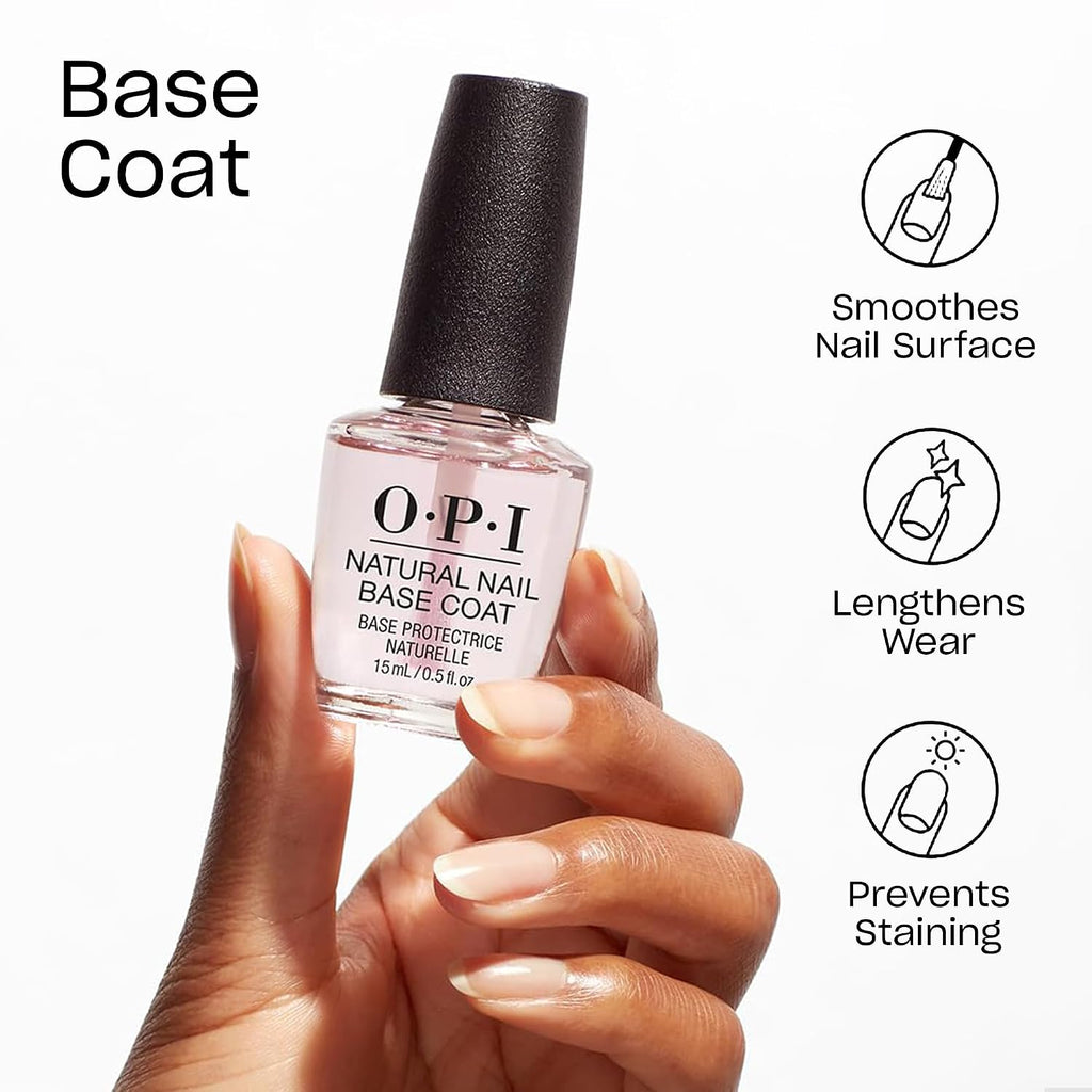 OPI Natural Nail Base Coat | Nail Polish Base Coat | Protects Nails & Prevents Discoloration : Beauty & Personal Care