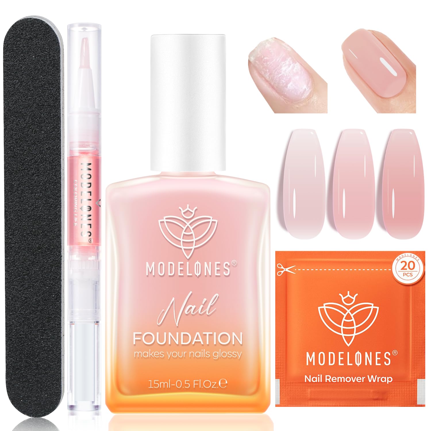 modelones Nail Strengthener. Milky White Nail Polish Nail Repair for Damaged Nails Hardener Quick Dry Nail Growth Natural Nail Concealer Foundation Strengthening Nails & Toenails Women Manicurist : Beauty & Personal Care