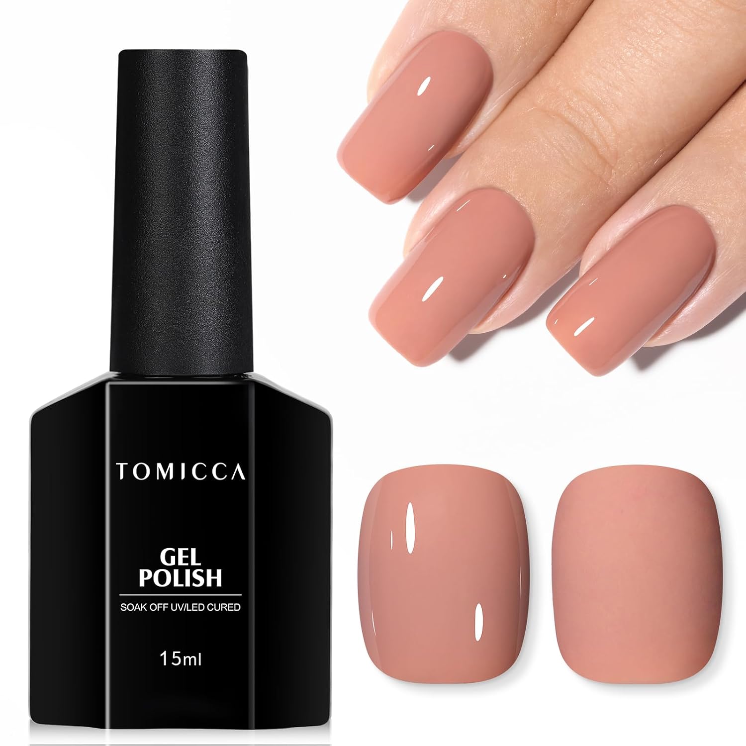 TOMICCA Nude Gel Nail Polish.15ml Light Nude Gel Polish.Soak Off Uv Led Cure Needed .Color Long Lasting Translucent Nail Art Manicure French Salon Diy Design Gifts For Woman : Beauty & Personal Care