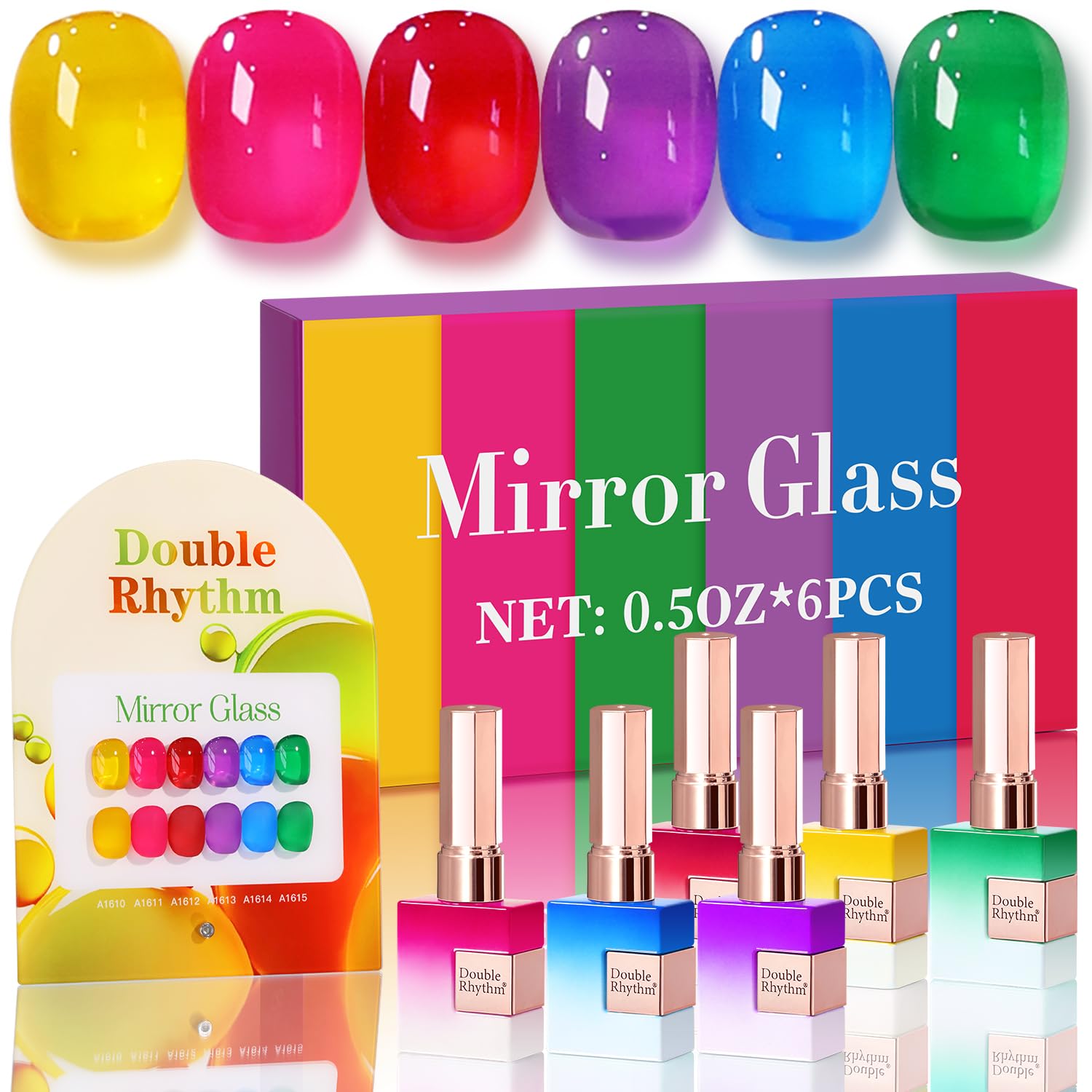 Double Rhythm 6 Pcs 15 ML Gel Polish Set Same Color Same Bottle Soak Off Gel Polish Kit Nail Art Manicure Salon DIY at Home for Women (Burgundy Red Nude Pink Purple Beige-T6-3) : Beauty & Personal Care