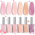 Beetles Jelly Nail Polish Set. 6 Colors Pink Nude Purple Velvet Glow Quick Dry Nail Polish Long Lasting Nail Strengthener Polish Gift for Girls Women : Beauty & Personal Care