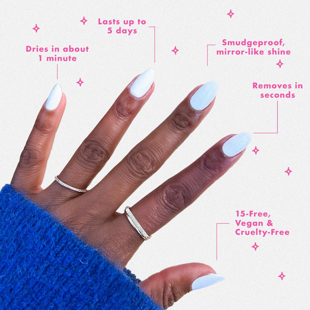 Olive & June Quick Dry Summer Nail Polish | Instant Fast-Drying Smudgeproof | 15-free Vegan Cruelty-Free | Lasts up to 5 Days | Salon-Quality Manicure Pedicure at Home | Swan Opaque White : Beauty & Personal Care