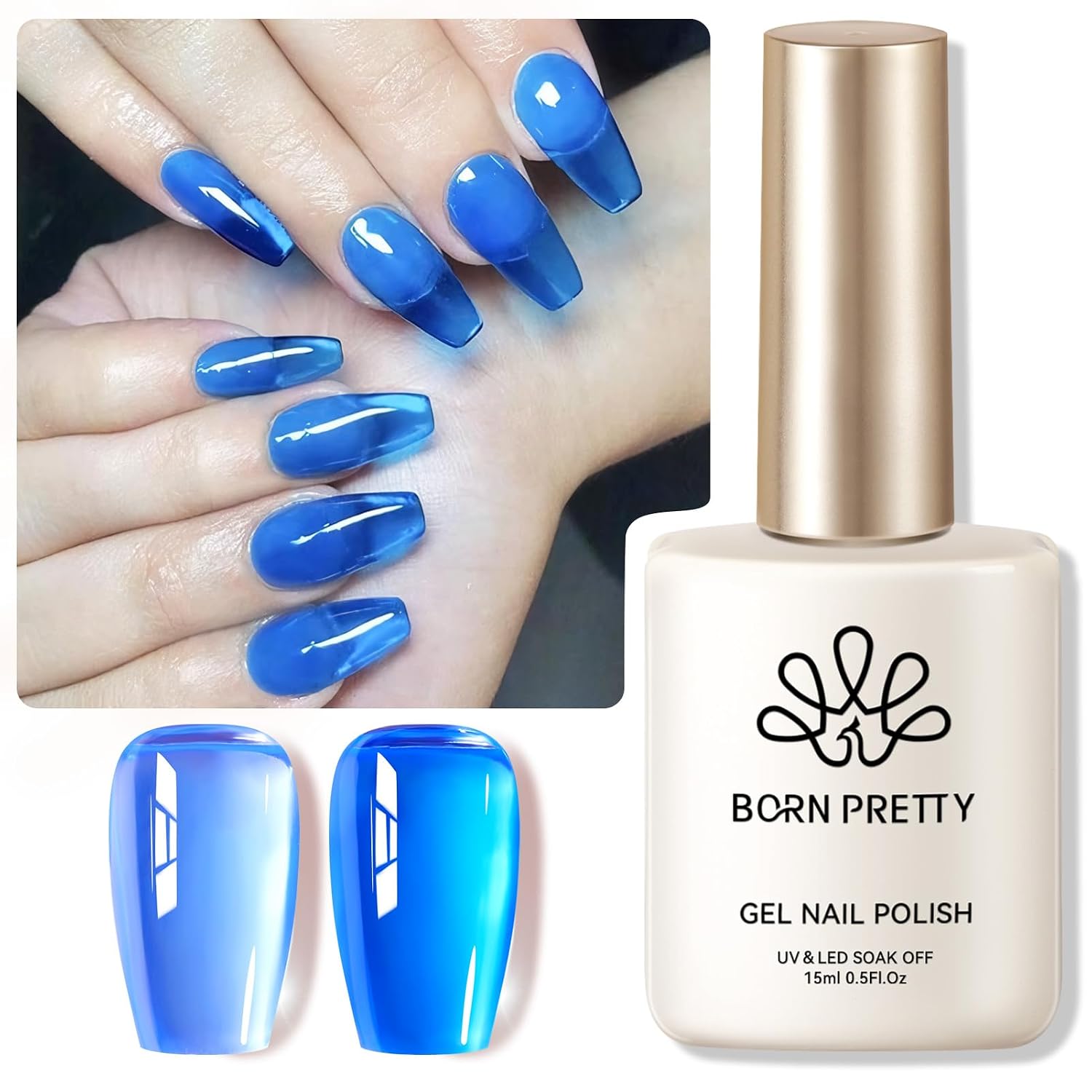 Born Pretty Milky White Gel Nail Polish Jelly White Sheer Translucent Neutral Gel Polish Soak Off Nail Art Gel 15ml. 0.54 Fl Oz : Beauty & Personal Care