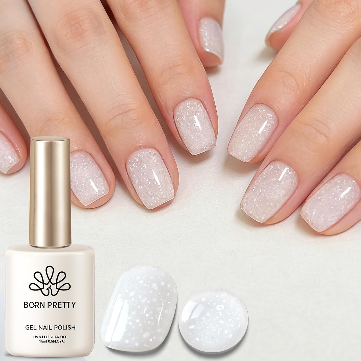Born Pretty Milky White Gel Nail Polish Jelly White Sheer Translucent Neutral Gel Polish Soak Off Nail Art Gel 15ml. 0.54 Fl Oz : Beauty & Personal Care