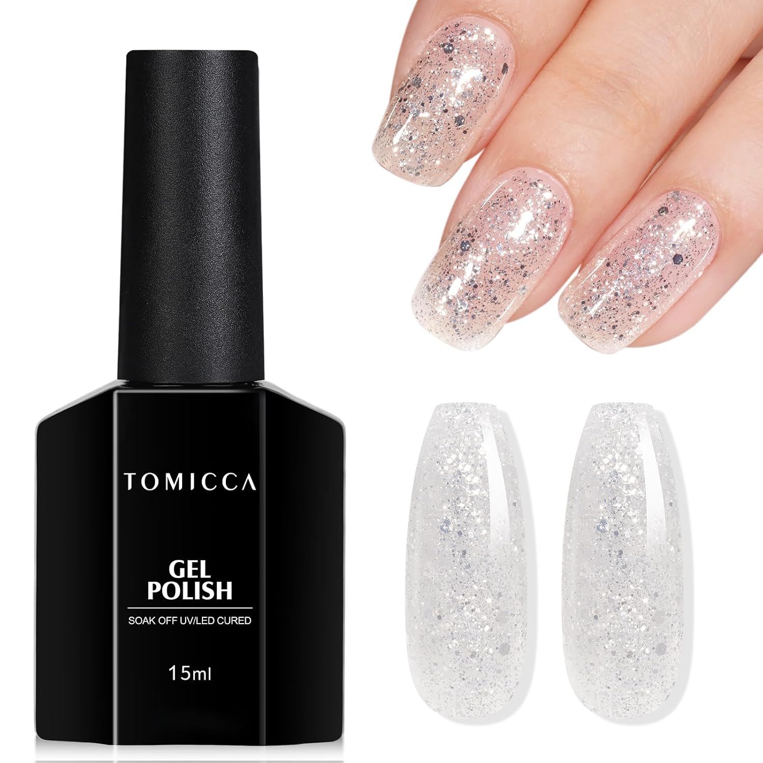 TOMICCA Nude Gel Nail Polish.15ml Light Nude Gel Polish.Soak Off Uv Led Cure Needed .Color Long Lasting Translucent Nail Art Manicure French Salon Diy Design Gifts For Woman : Beauty & Personal Care