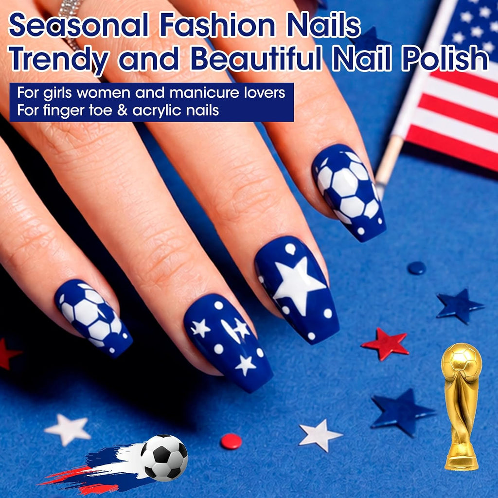 GELLEN 4th of July Nail Polish Blue Red White Summer. No Lamp Needed | Quick Air Dry. Toxin HEMA Free. High Pigment. For Finger Toe Nails Home Salon : Beauty & Personal Care