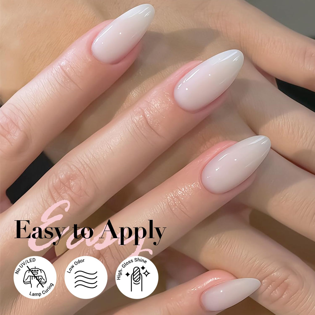 AZUREBEAUTY Milky White Translucent Nail Polish – Quick Dry. Long-Lasting. Natural Jelly Glossy Finish for DIY Manicure & Nail Art. Salon Quality for Women : Beauty & Personal Care