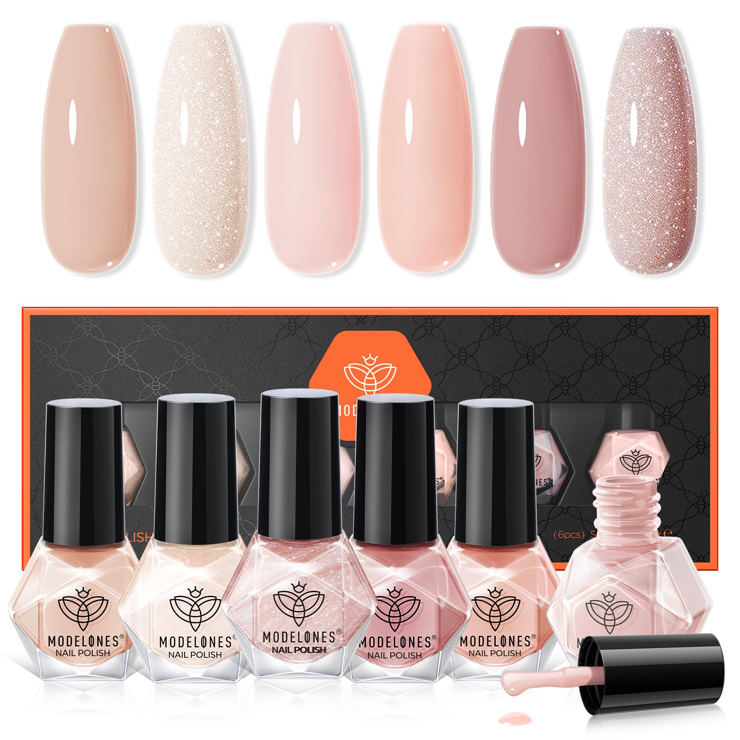 modelones Nail Polish Set 6 Colors Nude Nail Polish Jelly Set Red Pink Quick Dry Spring Summer Nail Polish 5ml (Sheer Nude Set) : Beauty & Personal Care