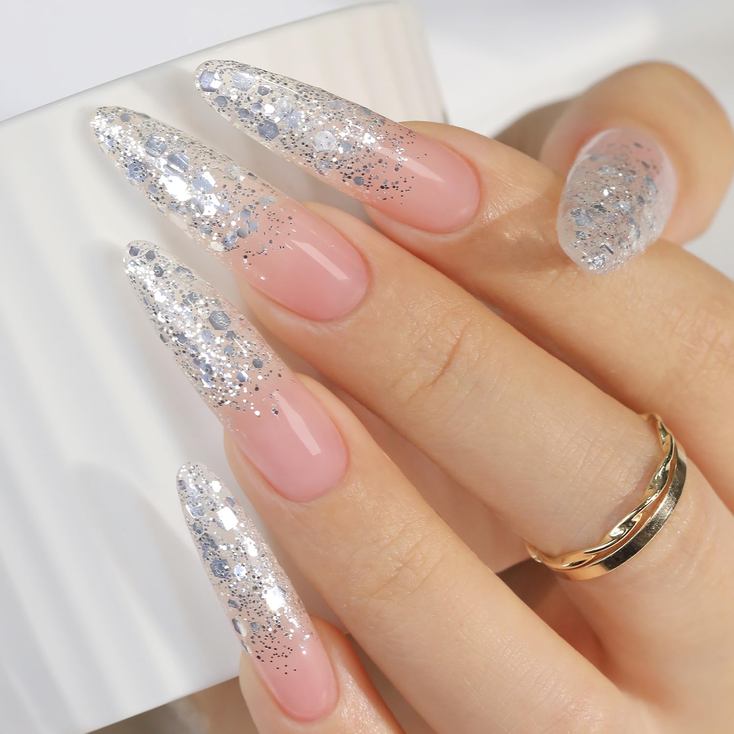 Double Rhythm 0.5Oz Glitter Gel Polish Shimmer Reflective Color for Nail Art Salon DIY Soak Off 15ml Nail Lamp Gel Polish at Home (Pink-B1161) : Beauty & Personal Care