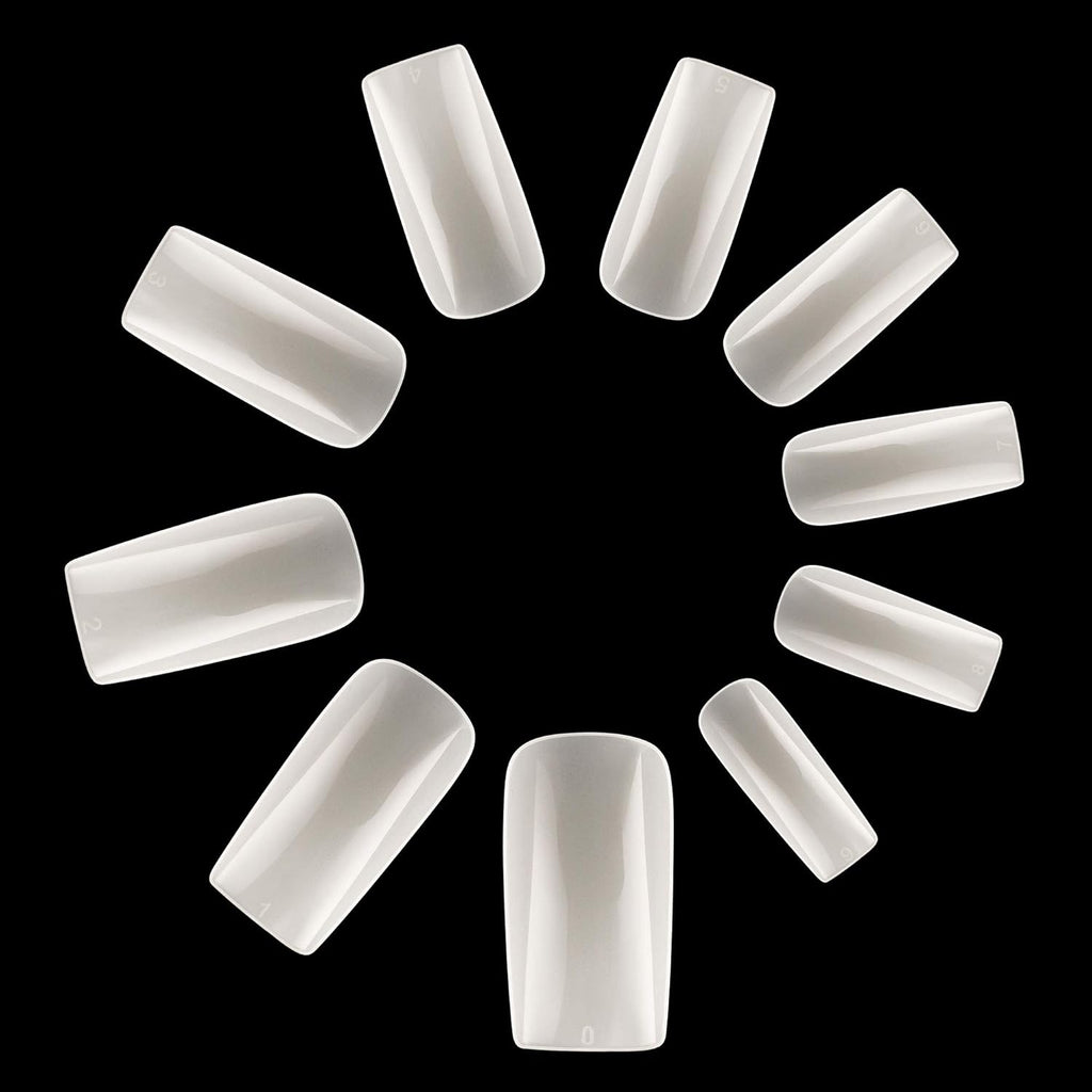Full Cover Acrylic False Nail Tips. 500PCS Fake Nail Shape Artificial False Nails Tips 10 Sizes with Case for Nail Art Salons and Home DIY (Natural) : Beauty & Personal Care