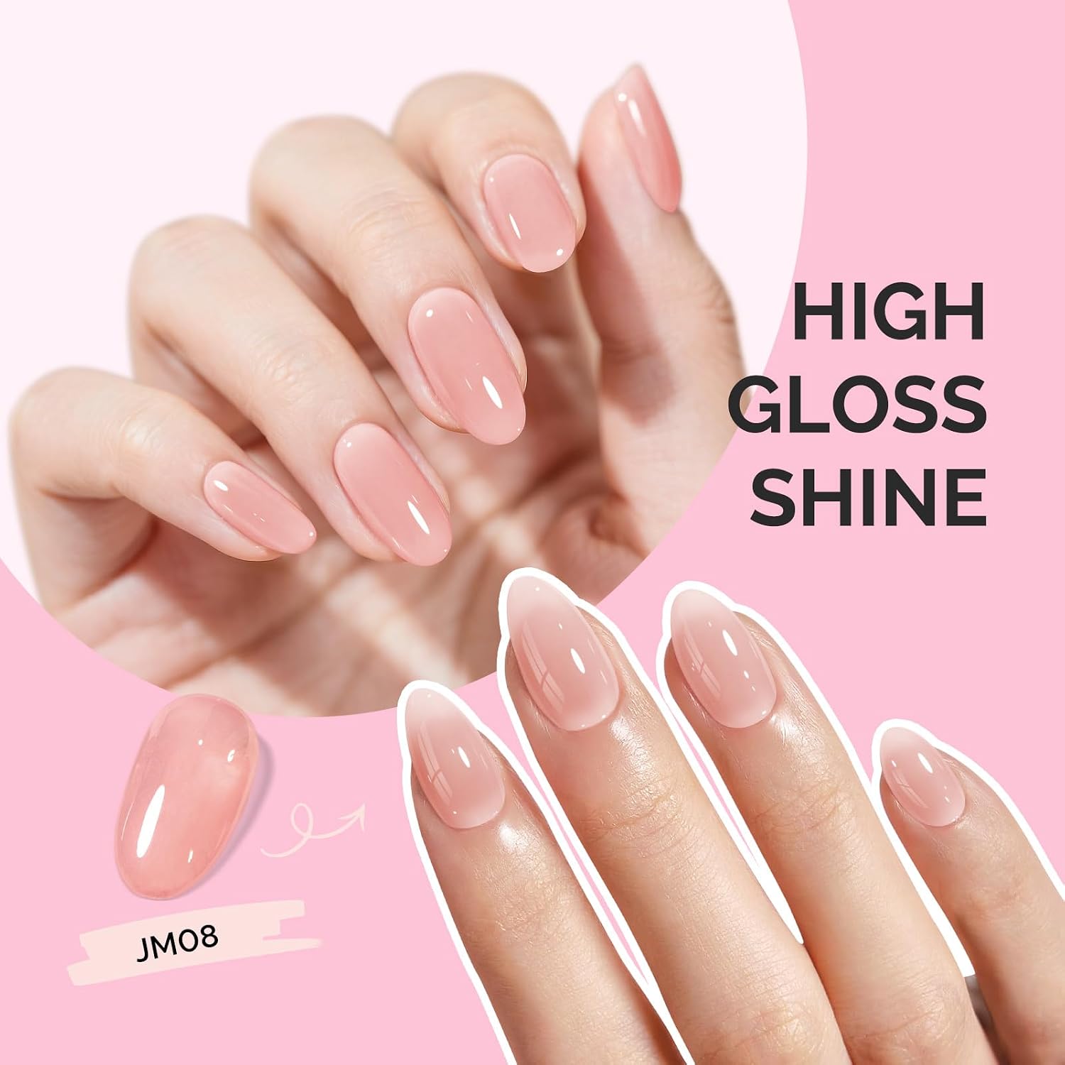 MelodySusie Jeweliver Nude Gel Nail Polish. 0.5Fl.oz Milky Gel Polish Pastel Color Soak Off UV LED Light Cure Gift for Women Manicure Nail Art DIY at Home JM08 : Beauty & Personal Care
