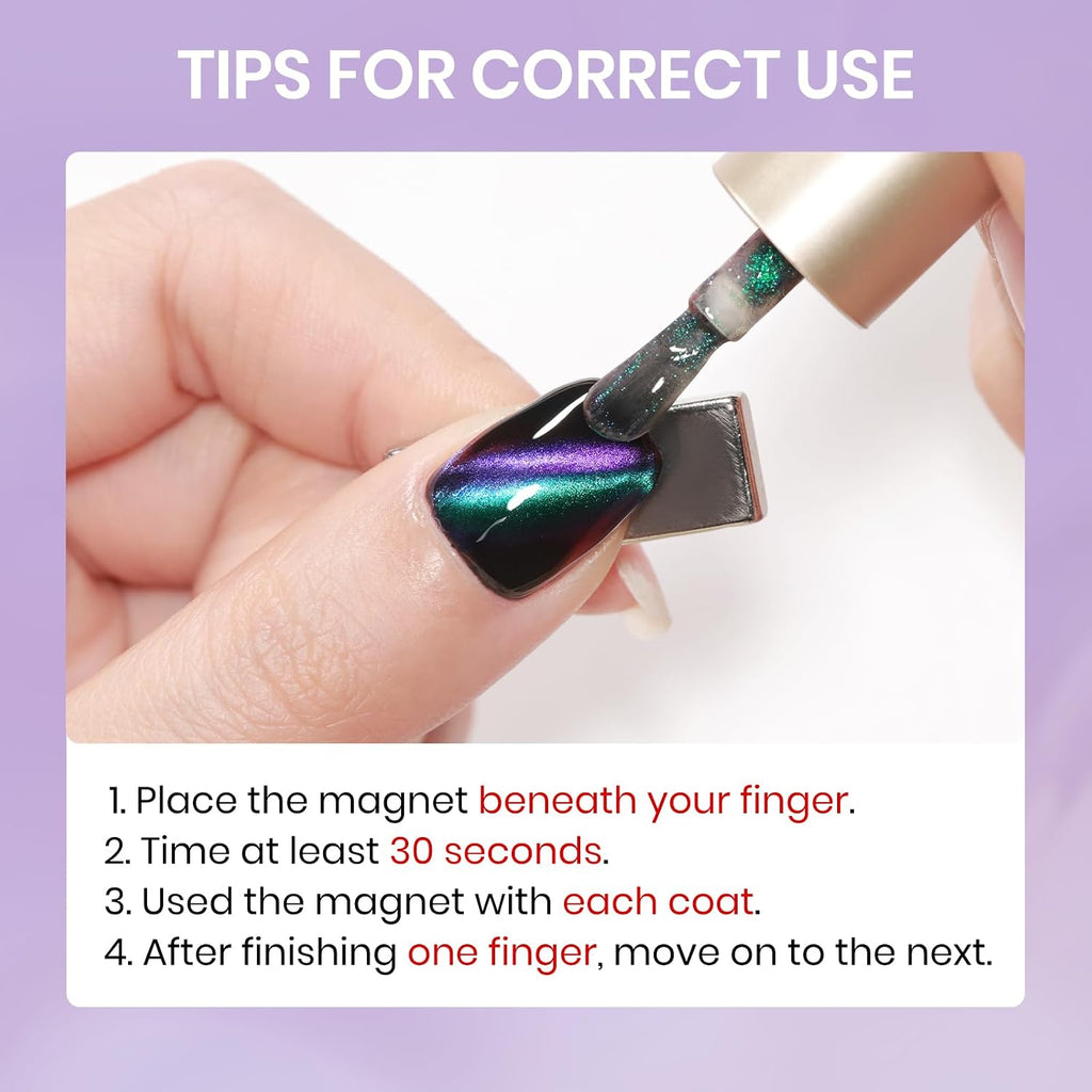 SUPWEE Cat Eye Nail Polish Non Gel with Magnet- Need to Use Black Base. Quick Dry Cateye Magnetic Nail Polish for Fingernail Air Drying Fast Lacquer Manicure Gift For Women Girls 16ml. 0.54fl oz : Beauty & Personal Care