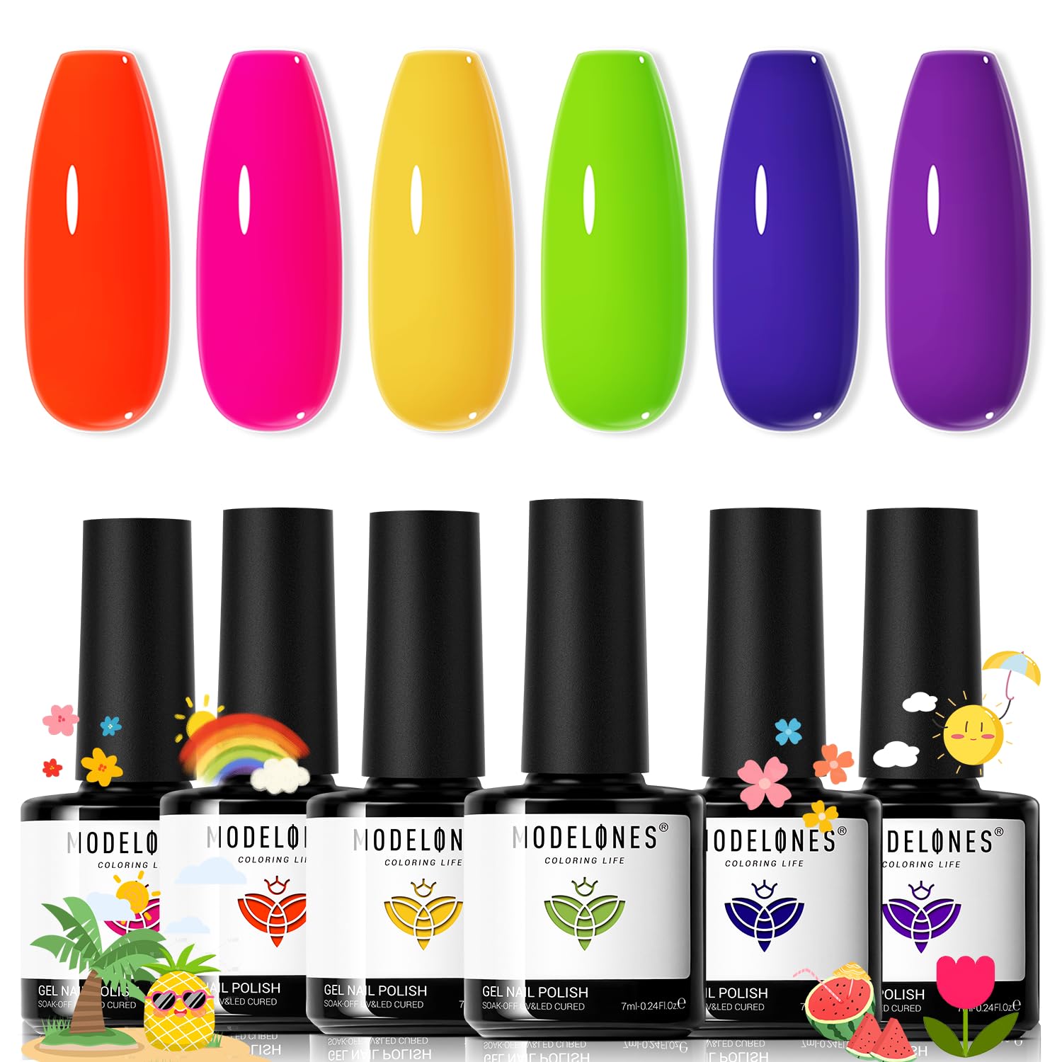 modelones Gel Nail Polish Set- 6 Colors 2026 Chameleon Aurora Shimmer Glitter Gel Polish Kit Blue Green Purple Nail Gel Polish Soak Off LED Nail Lamp Nail Art Gel Kit DIY Salon Gift : Beauty & Personal Care