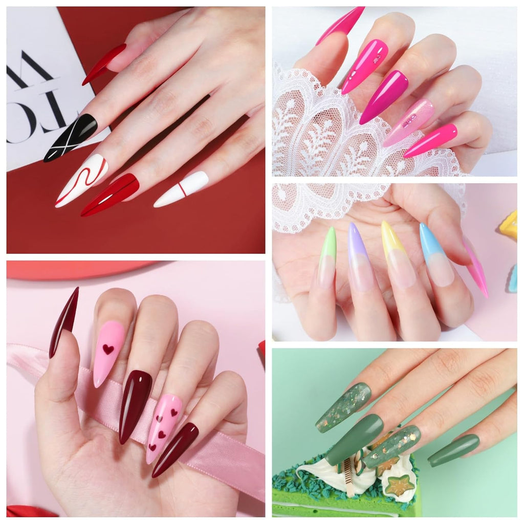 COSCELIA 25PCS Gel Nail Polish Set Spring Summer Colors Gel Nail Polish Soak Off with Glossy Matte Silver Golden Glitter Top Coat Red Brown Black White Green DIY Gifts for Women Girls : Beauty & Personal Care