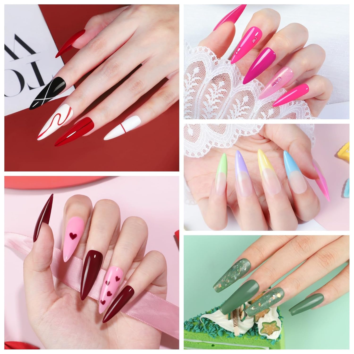 COSCELIA 25PCS Gel Nail Polish Set Spring Summer Colors Gel Nail Polish Soak Off with Glossy Matte Silver Golden Glitter Top Coat Red Brown Black White Green DIY Gifts for Women Girls : Beauty & Personal Care