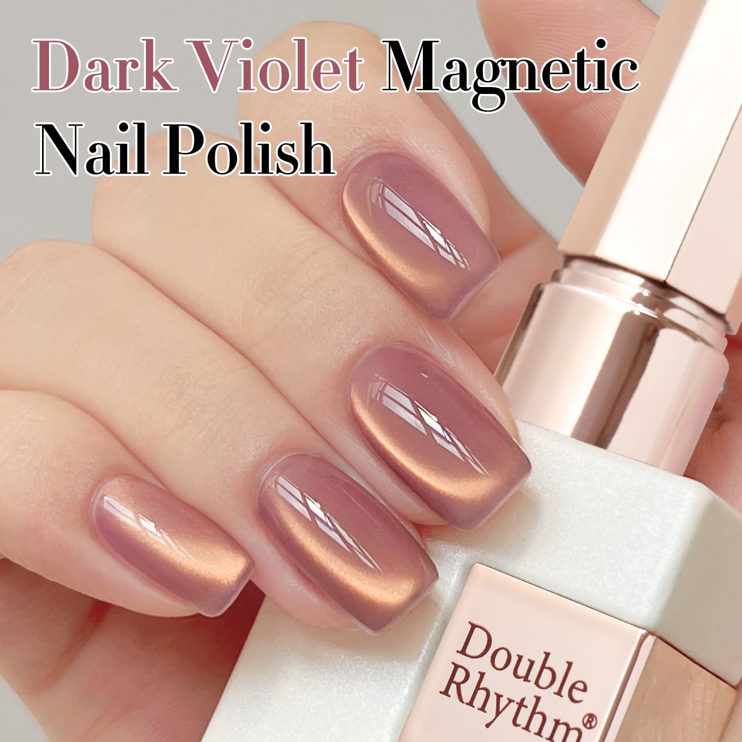 Double Rhythm 15ML Ice Glass Cat Eye Gel Polish with Magnet Holographic Glitter Shimmer Translucent Sheer Color Salon Soak Off Magnetic Nail at Home (Golden Violet-MC1129) : Beauty & Personal Care