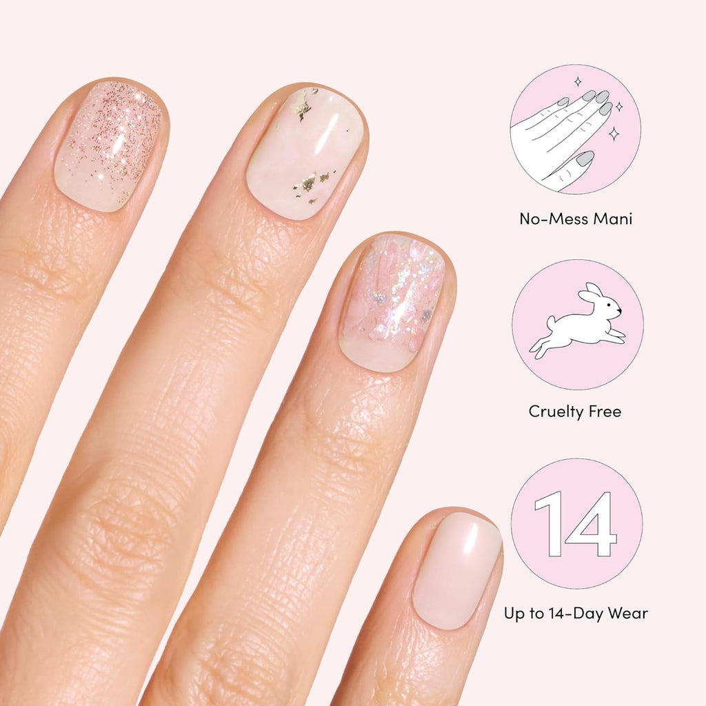 Dashing Diva Gloss Nail Strips - Crystal Clear - UV Free. Chip Resistant. Long Lasting Gel Stickers - Contains 32 Wraps. 1 Prep Pad. 1 File : Beauty & Personal Care