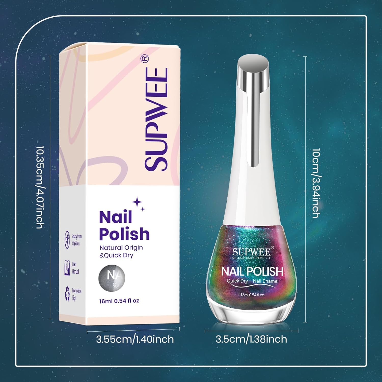 SUPWEE Cat Eye Nail Polish Non Gel with Magnet- Need to Use Black Base. Quick Dry Cateye Magnetic Nail Polish for Fingernail Air Drying Fast Lacquer Manicure Gift For Women Girls 16ml. 0.54fl oz : Beauty & Personal Care