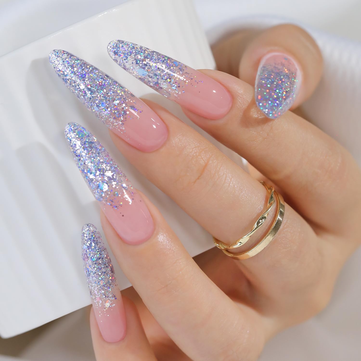 Double Rhythm 0.5Oz Glitter Gel Polish Shimmer Reflective Color for Nail Art Salon DIY Soak Off 15ml Nail Lamp Gel Polish at Home (Pink-B1161) : Beauty & Personal Care
