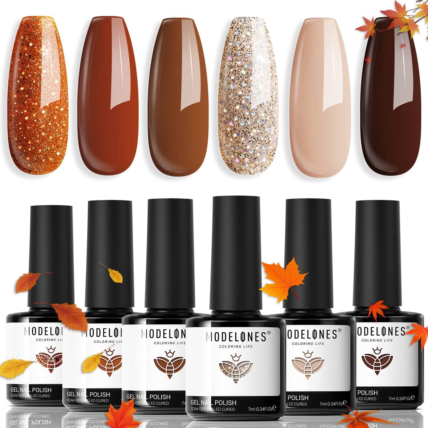 modelones Gel Nail Polish Set- 6 Colors 2026 Chameleon Aurora Shimmer Glitter Gel Polish Kit Blue Green Purple Nail Gel Polish Soak Off LED Nail Lamp Nail Art Gel Kit DIY Salon Gift : Beauty & Personal Care