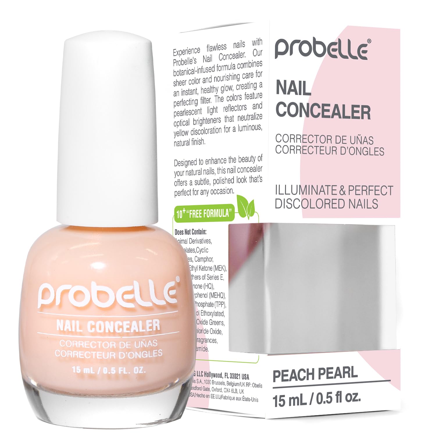 Probelle Illuminating Nail Concealer. Sheer Long Lasting Brightening Nail Polish for yellowing discolored nails. perfect finish for damaged nails with imperfections. Vegan. Gluten Free. Lilac Glow : Beauty & Personal Care