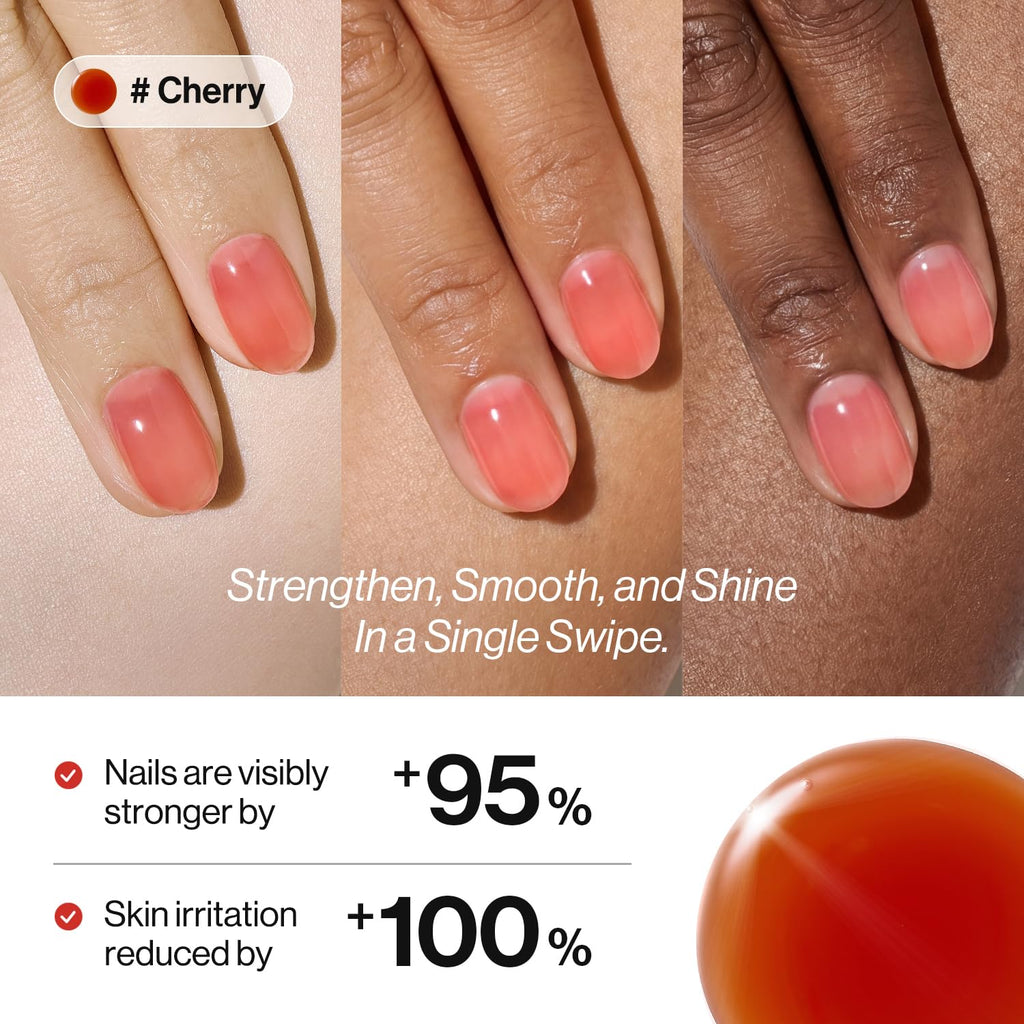 ohora 2-in-1 Sheer Nail Polish & Strengthener(Cherry) | Tinted Nail Concealer | Nail Hardener for Weak. Damaged Nails | Nail Care Polish with Glossy Finish | Glazed-Syrup Formula. 15 mL : Beauty & Personal Care