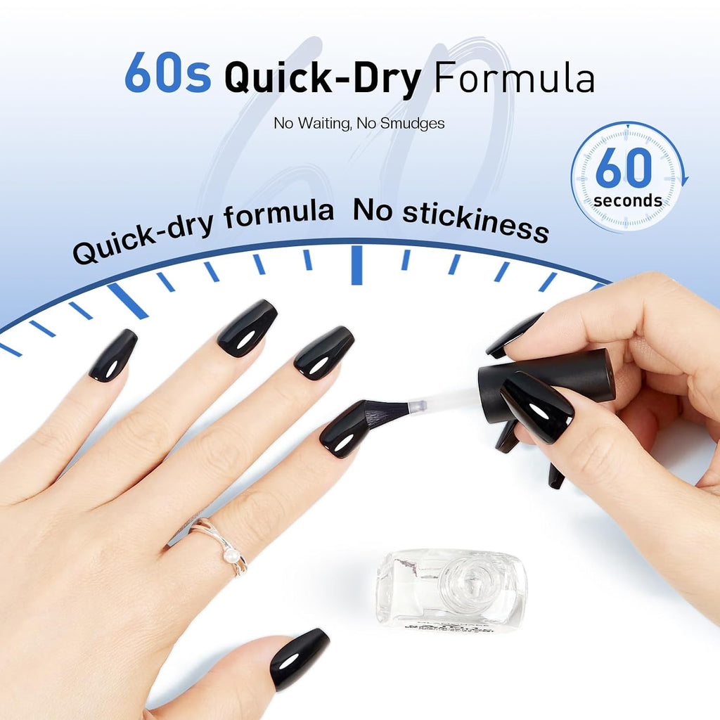 Glamonade 3-In-1 Clear Nail Polish: Quick Dry Top Coat Prevent Staining Base Coat & Nail Strengthener. High Gloss Long Lasting No Chip Shield. Nail Hardener for Weak Nails. DIY Manicure for Women 12ml : Beauty & Personal Care