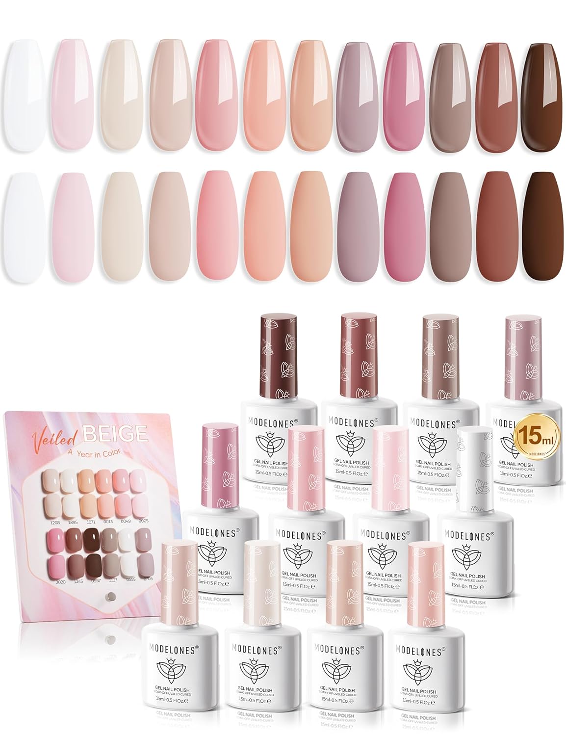modelones 32 PCS Gel Nail Polish Set. 28 Colors Gel Polish with No Wipe Base Coat. Glitter & Glossy & Matte Top Coat Black Brown Red Purple Soak Off LED Nail Art Kit Salon at Home : Beauty & Personal Care