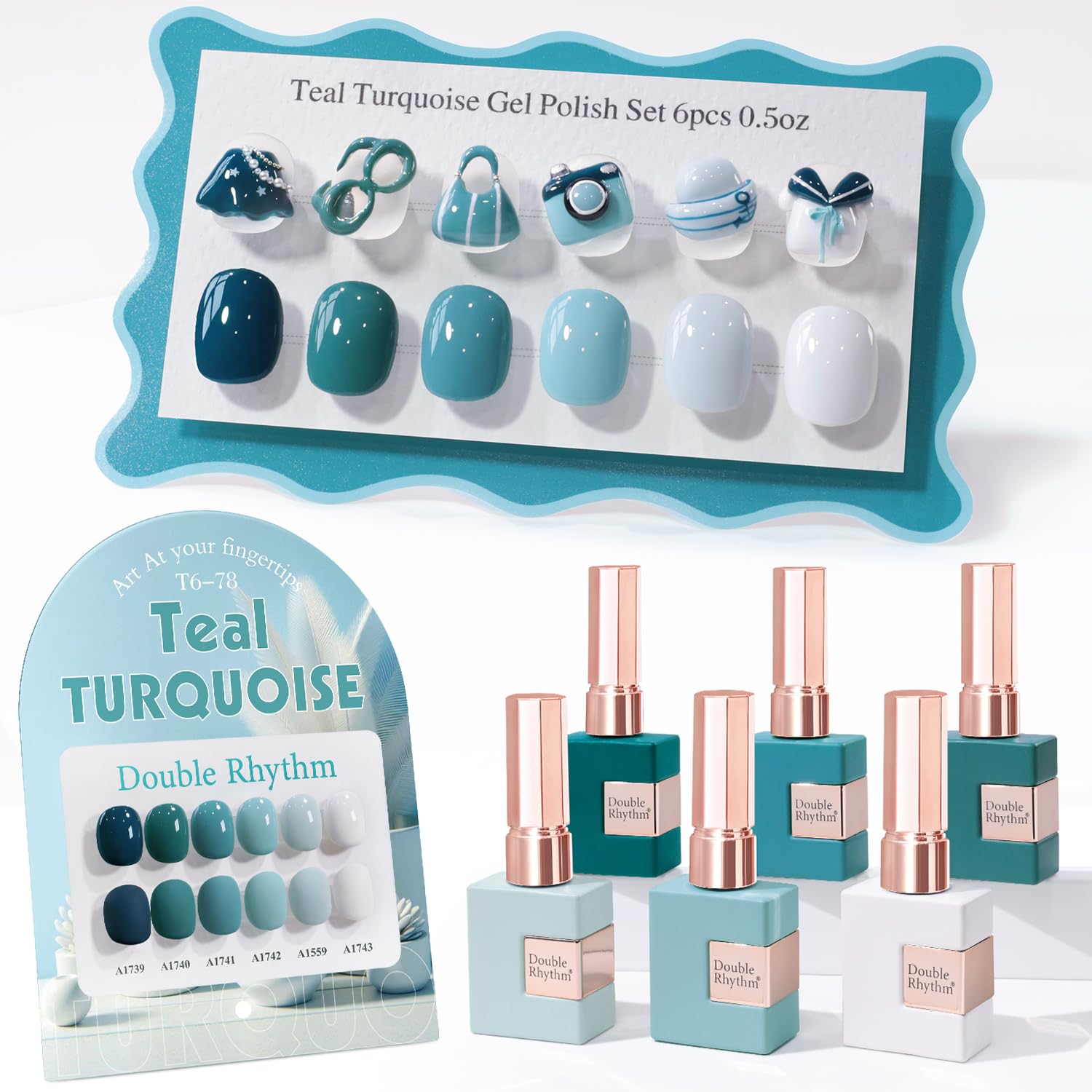 Double Rhythm 6 Pcs 15 ML Gel Polish Set Same Color Same Bottle Soak Off Gel Polish Kit Nail Art Manicure Salon DIY at Home for Women (Burgundy Red Nude Pink Purple Beige-T6-3) : Beauty & Personal Care