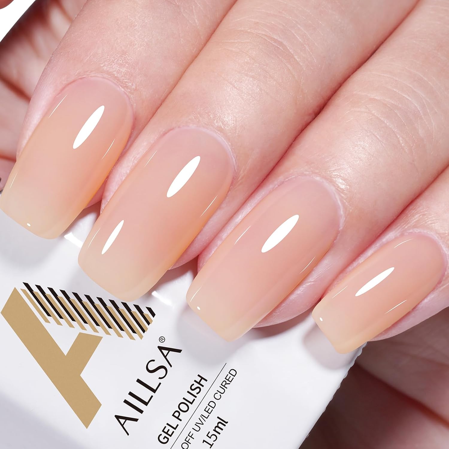 AILLSA Gel Nail Polish Nude Pink Gel Polish Sheer Neutral Color Jelly Gels Nail Polish Natural Translucent Soak Off U V Nails for Nail Art French Manicure at Home 0.51 Fl Oz /GB49 : Beauty & Personal Care