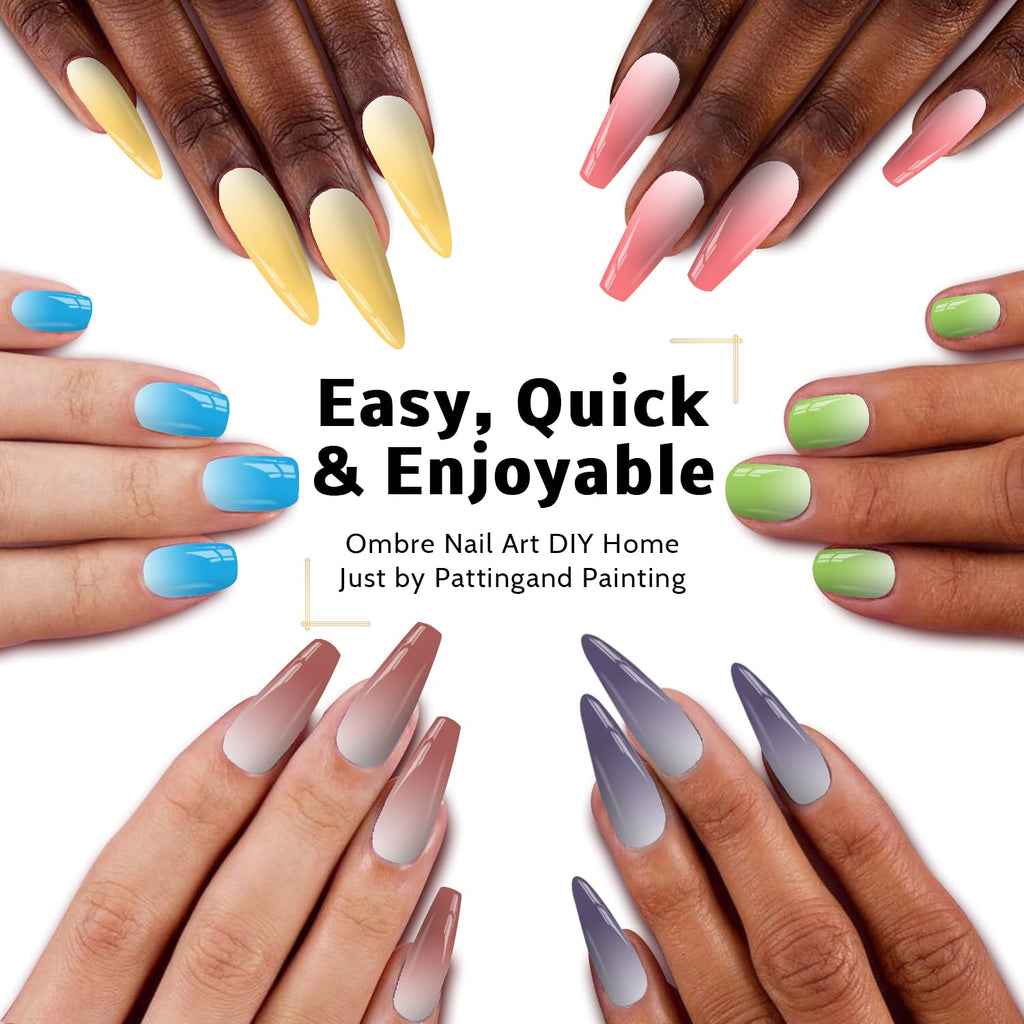 Karroy Sponge Pat Gel Nail Polish Palette. 12 Colors Blending Ombre Gel Polish Gradient Painting Nails Art. No Wipe. UV/LED Cured (12 Colors D) : Beauty & Personal Care