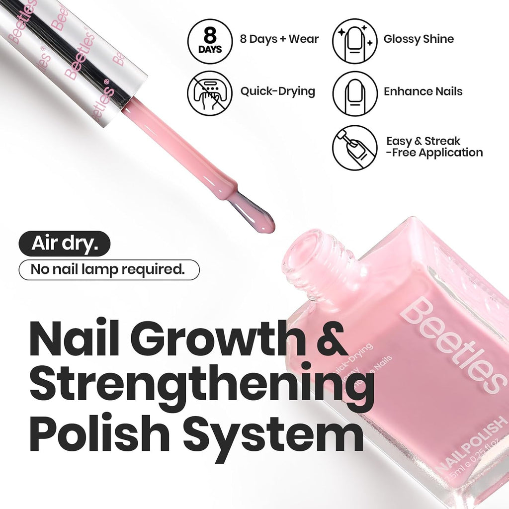 Beetles Jelly Nail Polish Set. 6 Colors Pink Nude Purple Velvet Glow Quick Dry Nail Polish Long Lasting Nail Strengthener Polish Gift for Girls Women : Beauty & Personal Care