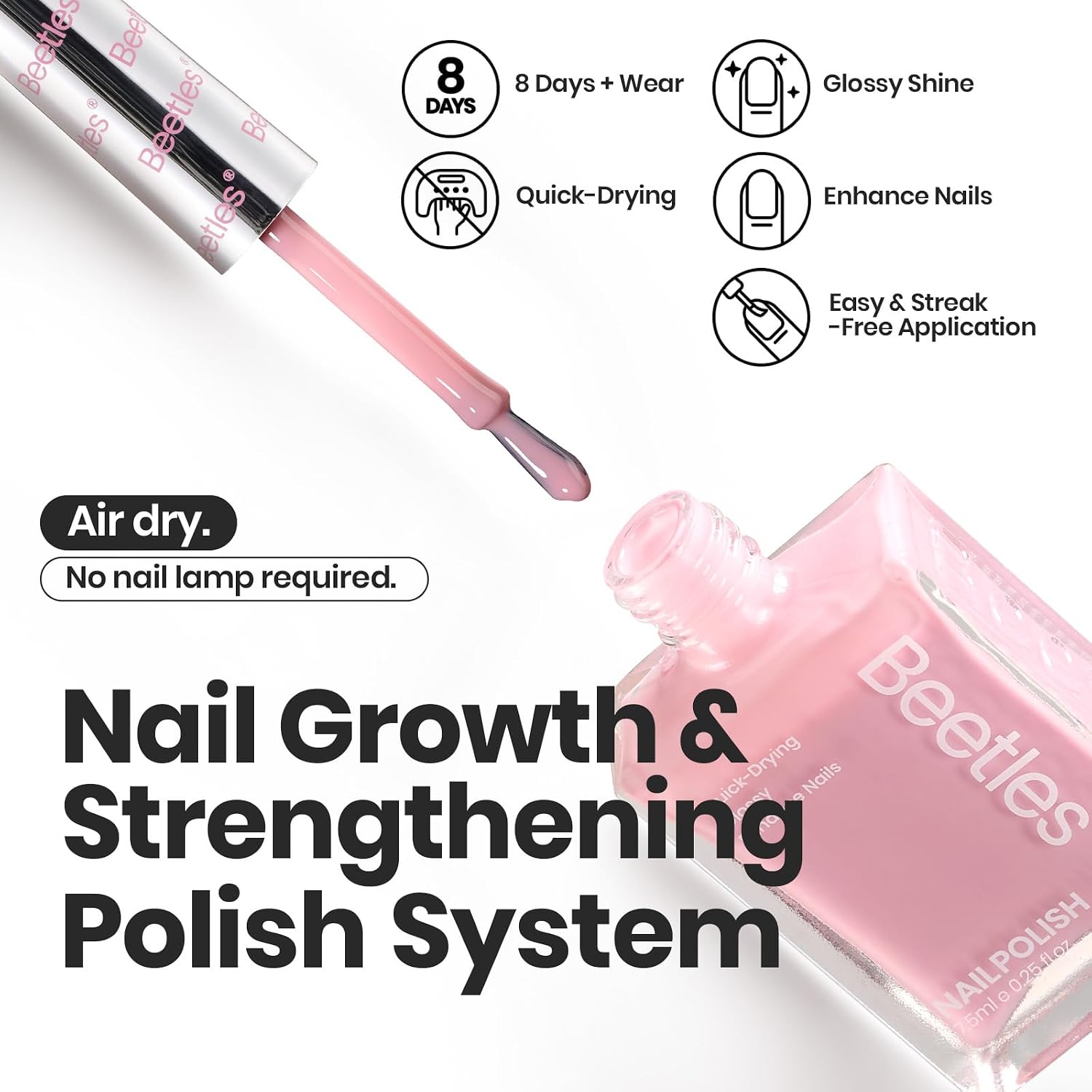 Beetles Jelly Nail Polish Set. 6 Colors Pink Nude Purple Velvet Glow Quick Dry Nail Polish Long Lasting Nail Strengthener Polish Gift for Girls Women : Beauty & Personal Care