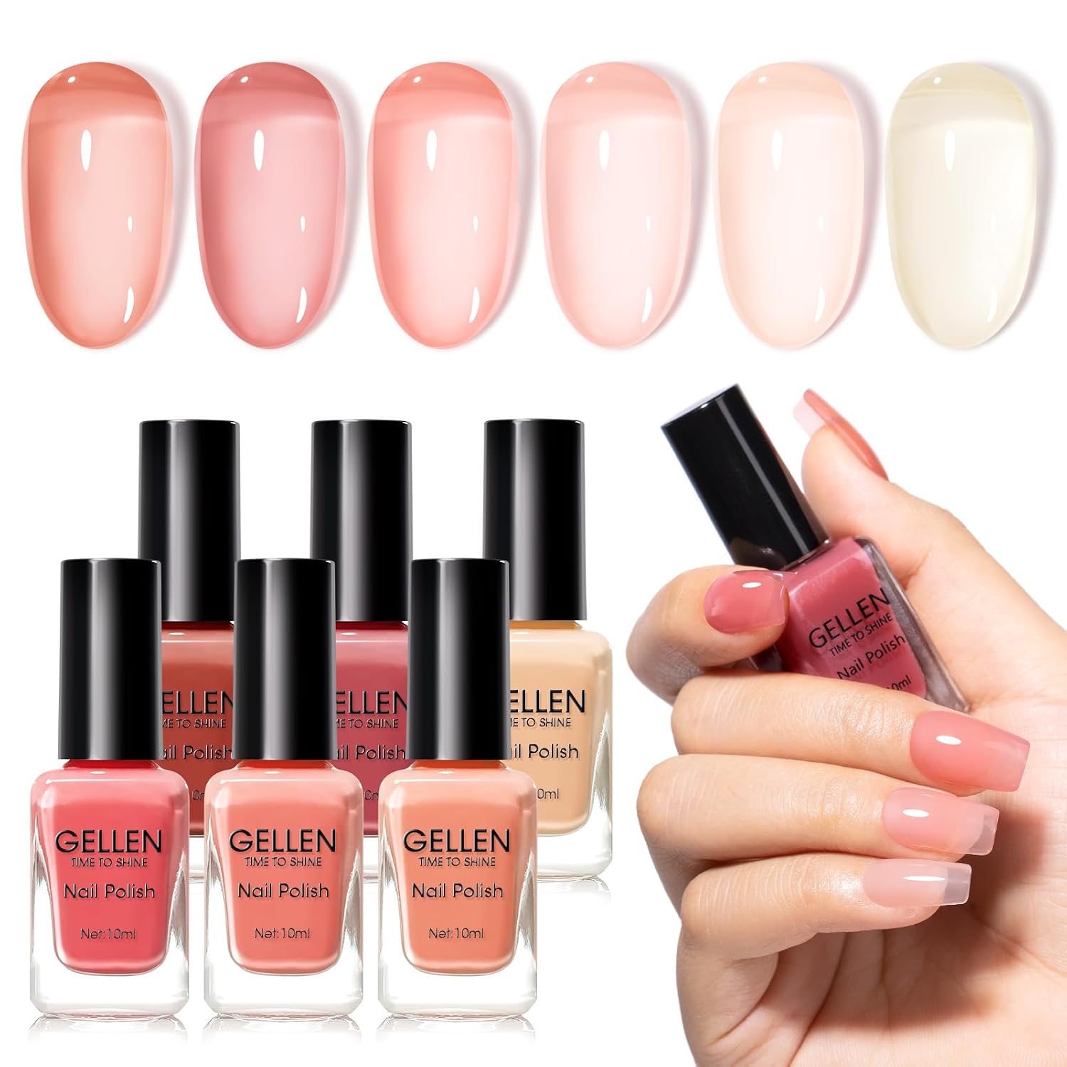 GELLEN Nail Polish Neutral Earth Tones. Nude Dusty Rose Fall Winter Air Dry Regular Nail Polish 6-color Set for Finger Toe Nails Home Salon All Seasons. Not UV Gel. Hema Free. Non Toxic. TPO Free : Beauty & Personal Care