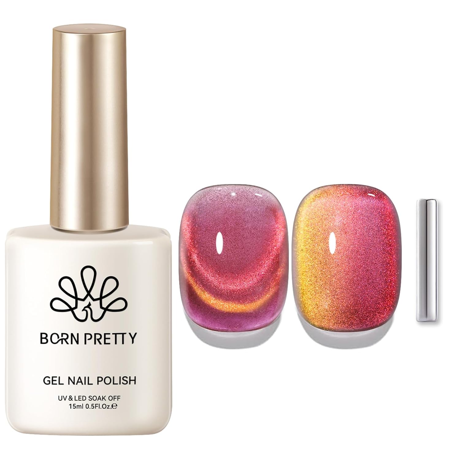 Born Pretty 9D Cat Magnetic Eye Gel Nail Polish Holographic Rainbow Gel Polish Blue Purple Soak Off U V LED Gel Polish Nail Art Design Manicure Salon DIY Home 15ML : Beauty & Personal Care