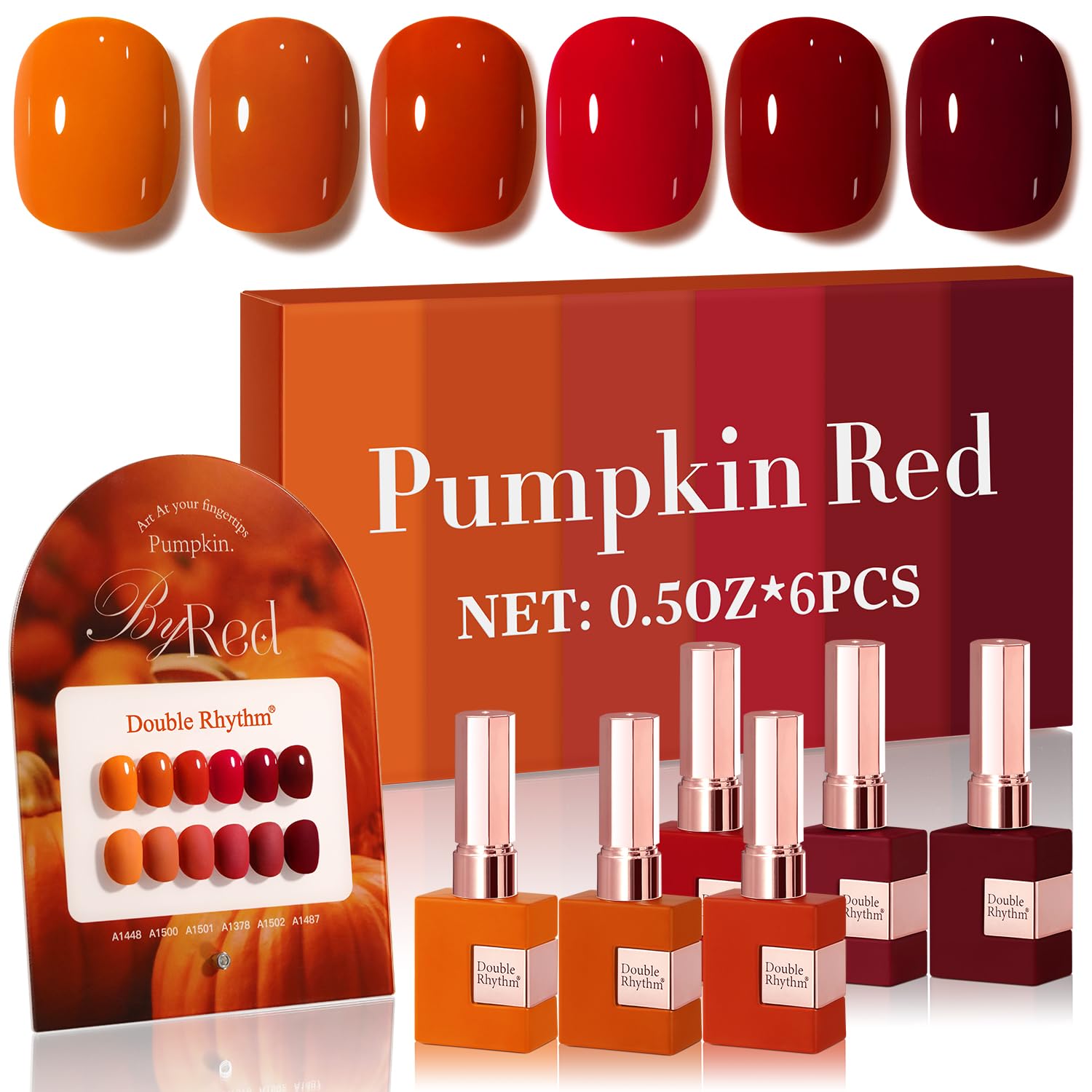 Double Rhythm 6 Pcs 15 ML Gel Polish Set Same Color Same Bottle Soak Off Gel Polish Kit Nail Art Manicure Salon DIY at Home for Women (Burgundy Red Nude Pink Purple Beige-T6-3) : Beauty & Personal Care